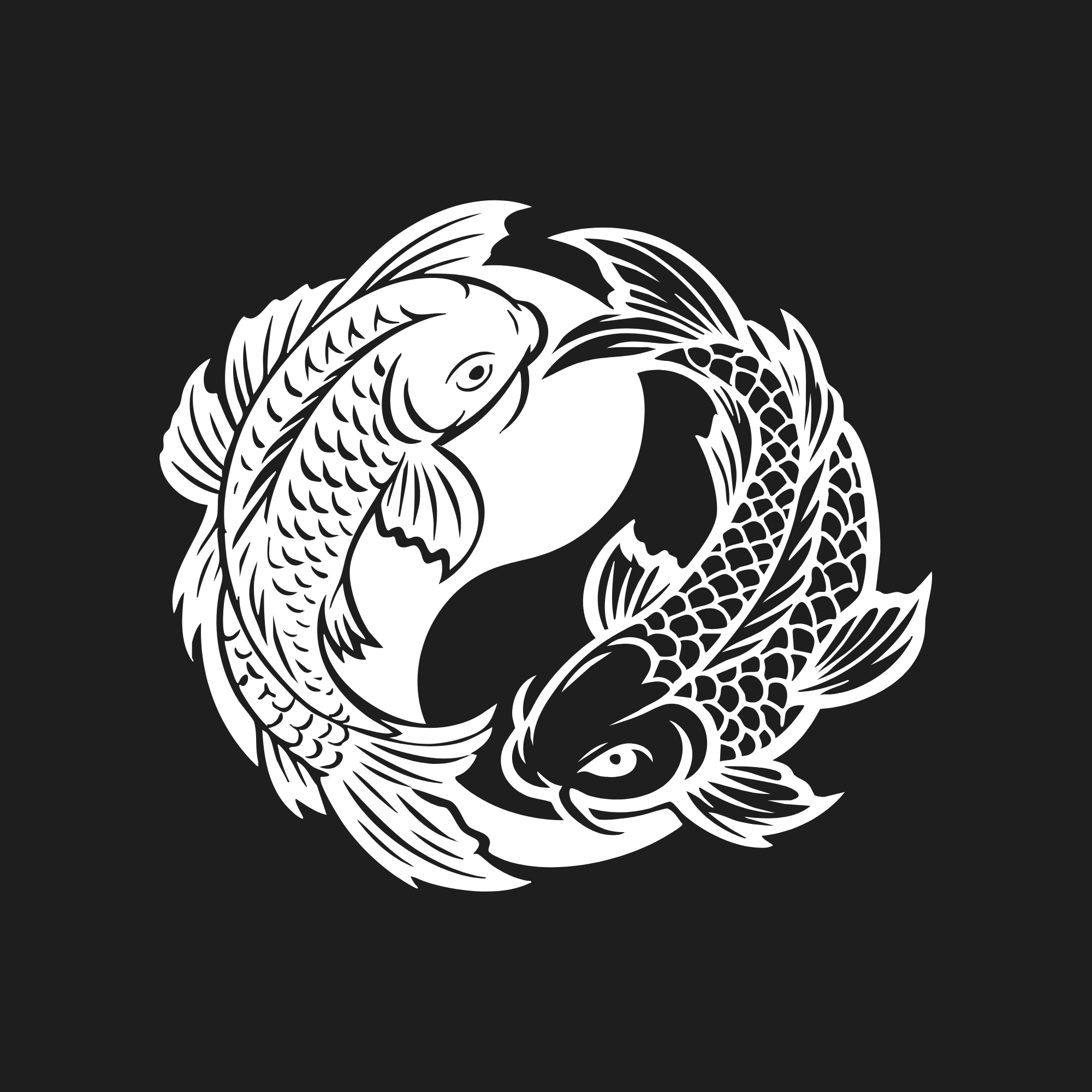 Yin Yang Koi Fish Decal