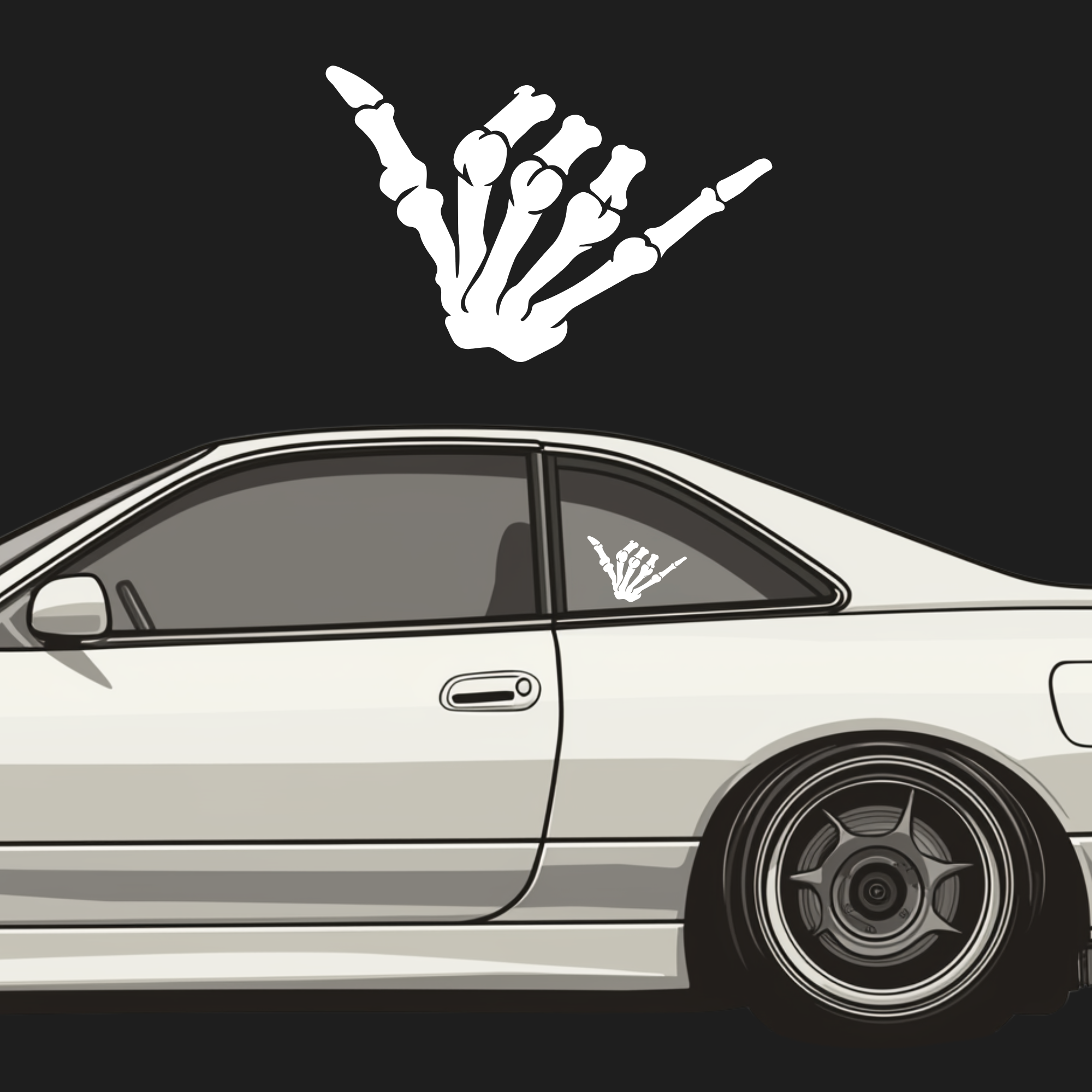 Skeleton Shaka Hand Decal