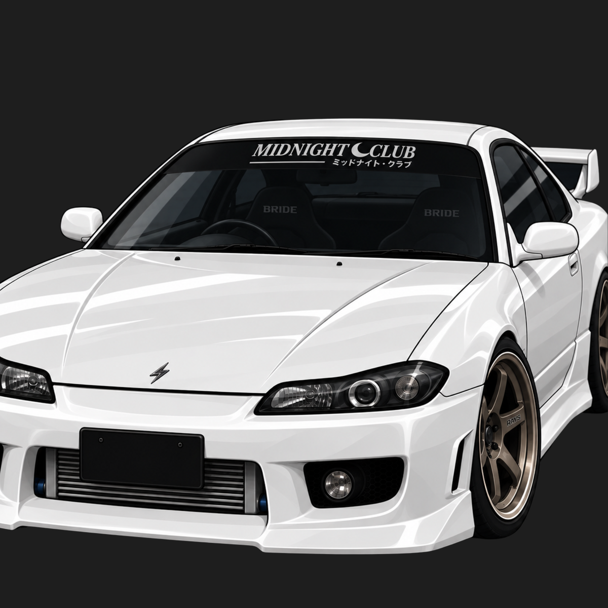 Midnight Club Windshield Banner (Cut Out Lettering)