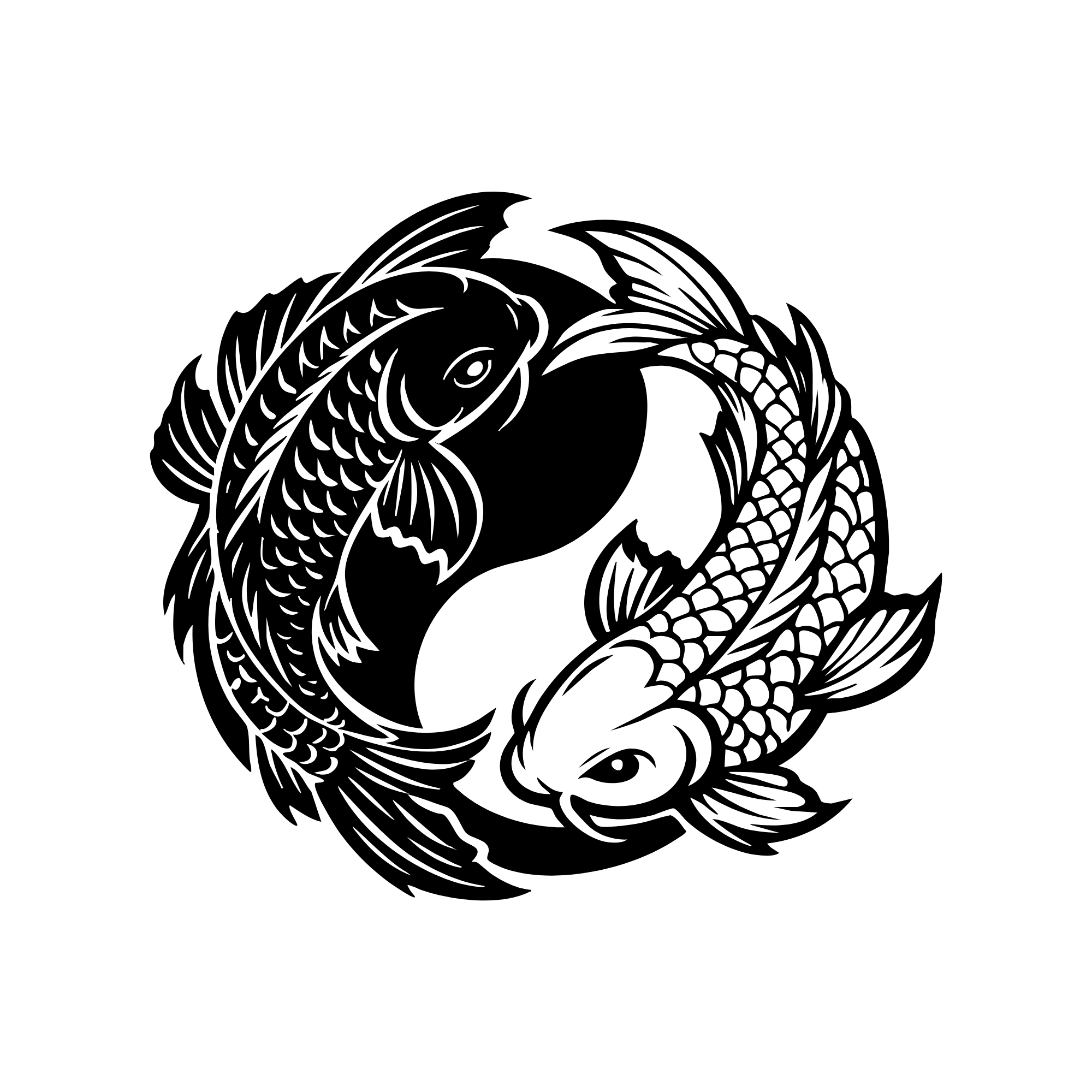 Yin Yang Koi Fish Decal