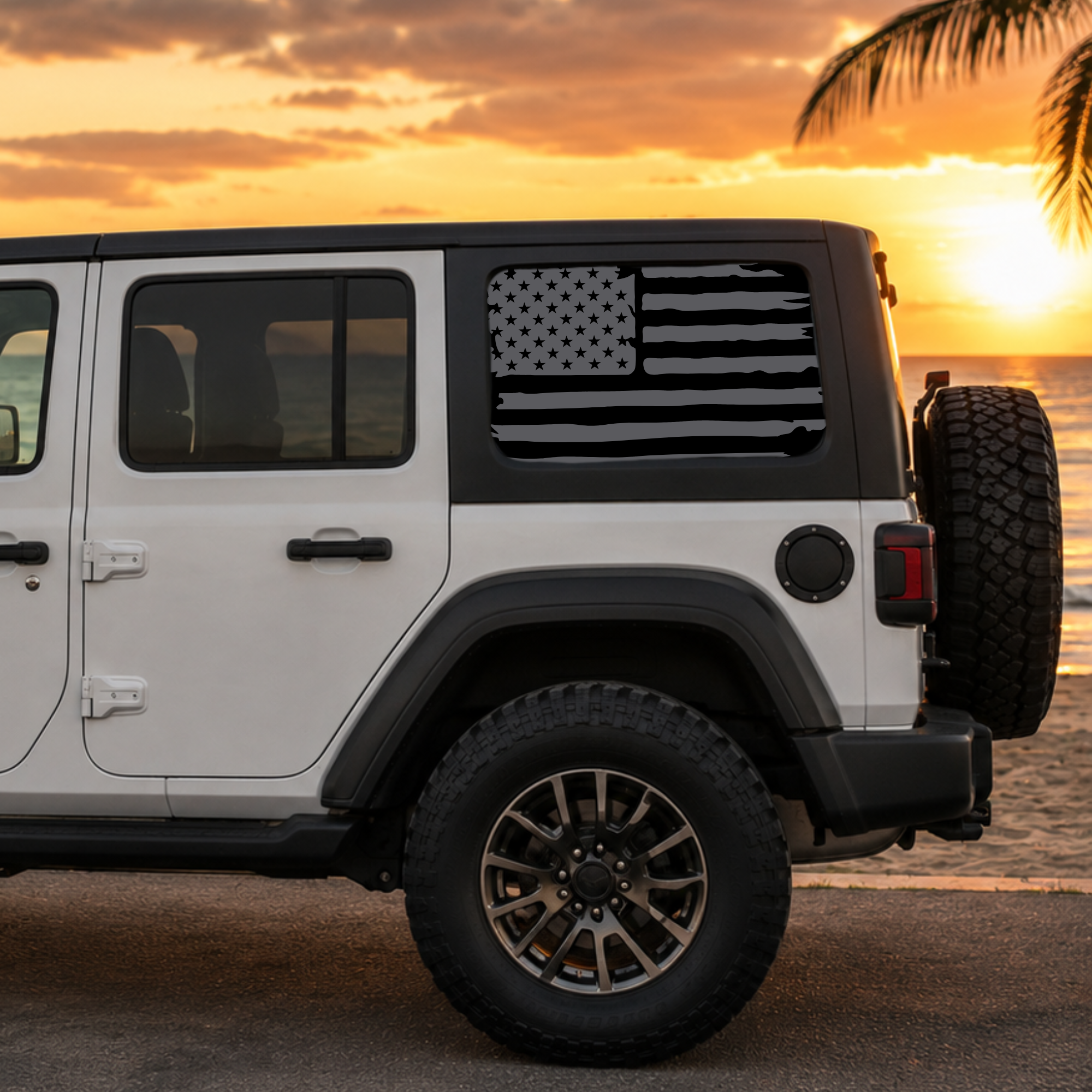 American Flag Full Coverage Window Decal