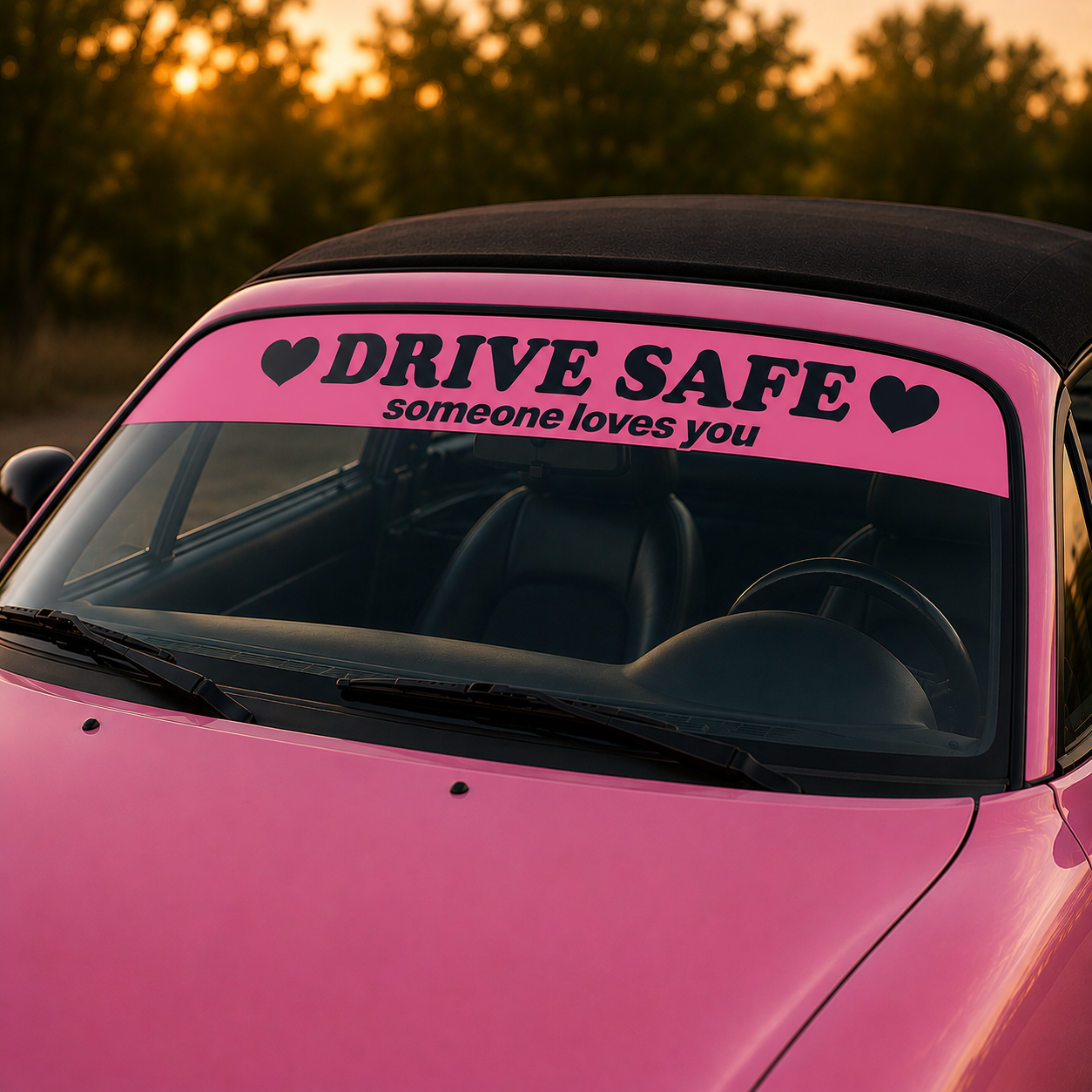 Drive Safe Windshield Banner (Cut Out Lettering)