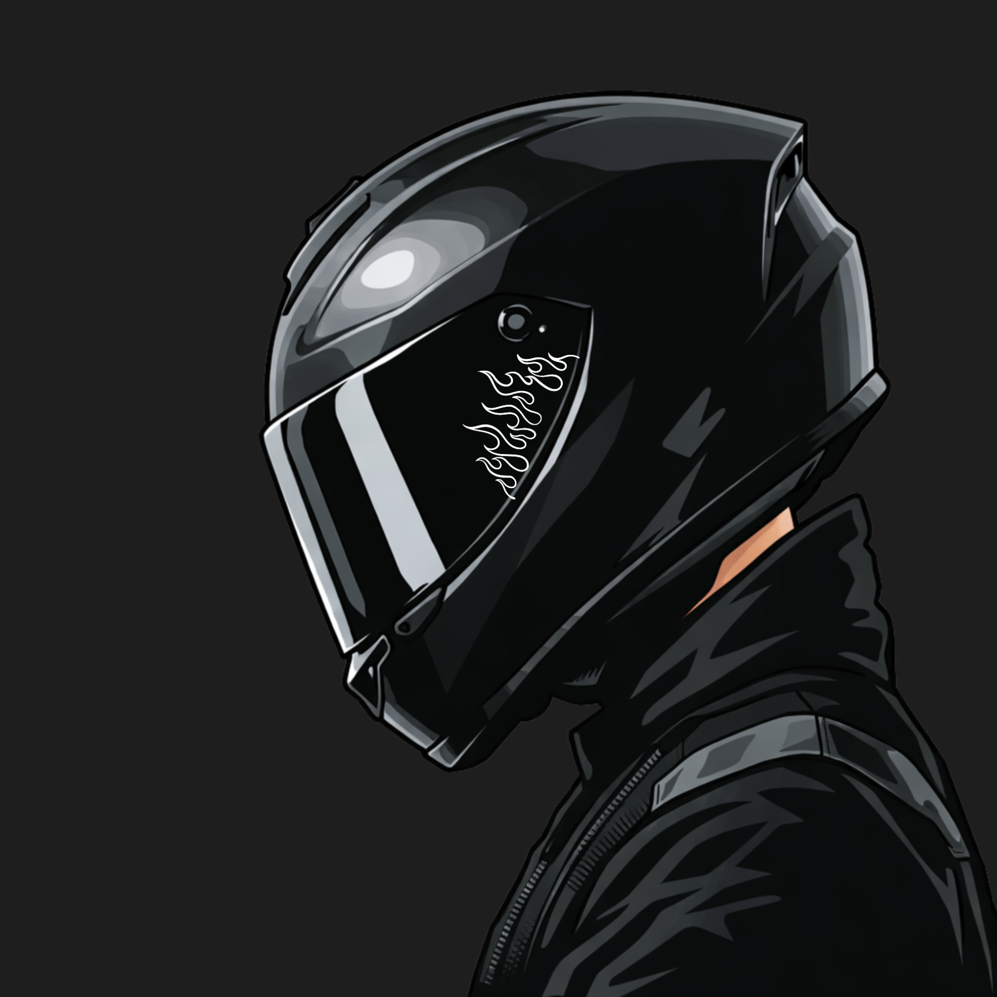 Flames Motorcycle Helmet Decal