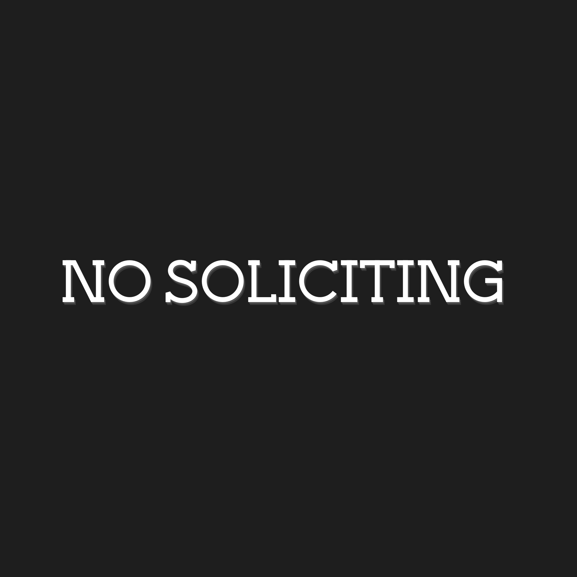 No Soliciting Decal For Front Doors, Windows, Businesses
