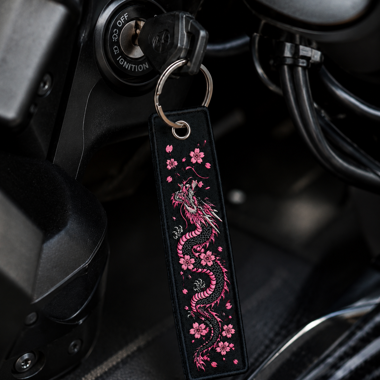 Sakura Dragon Jet Tag Keychain (PRE-ORDER)