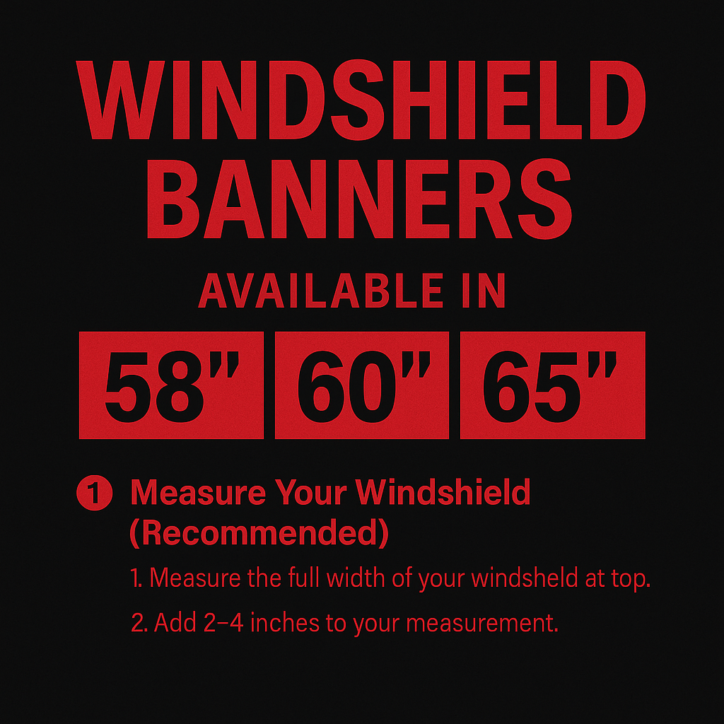 Custom 1 Color Die-Cut Windshield Banner - Personalized Text Car Banner