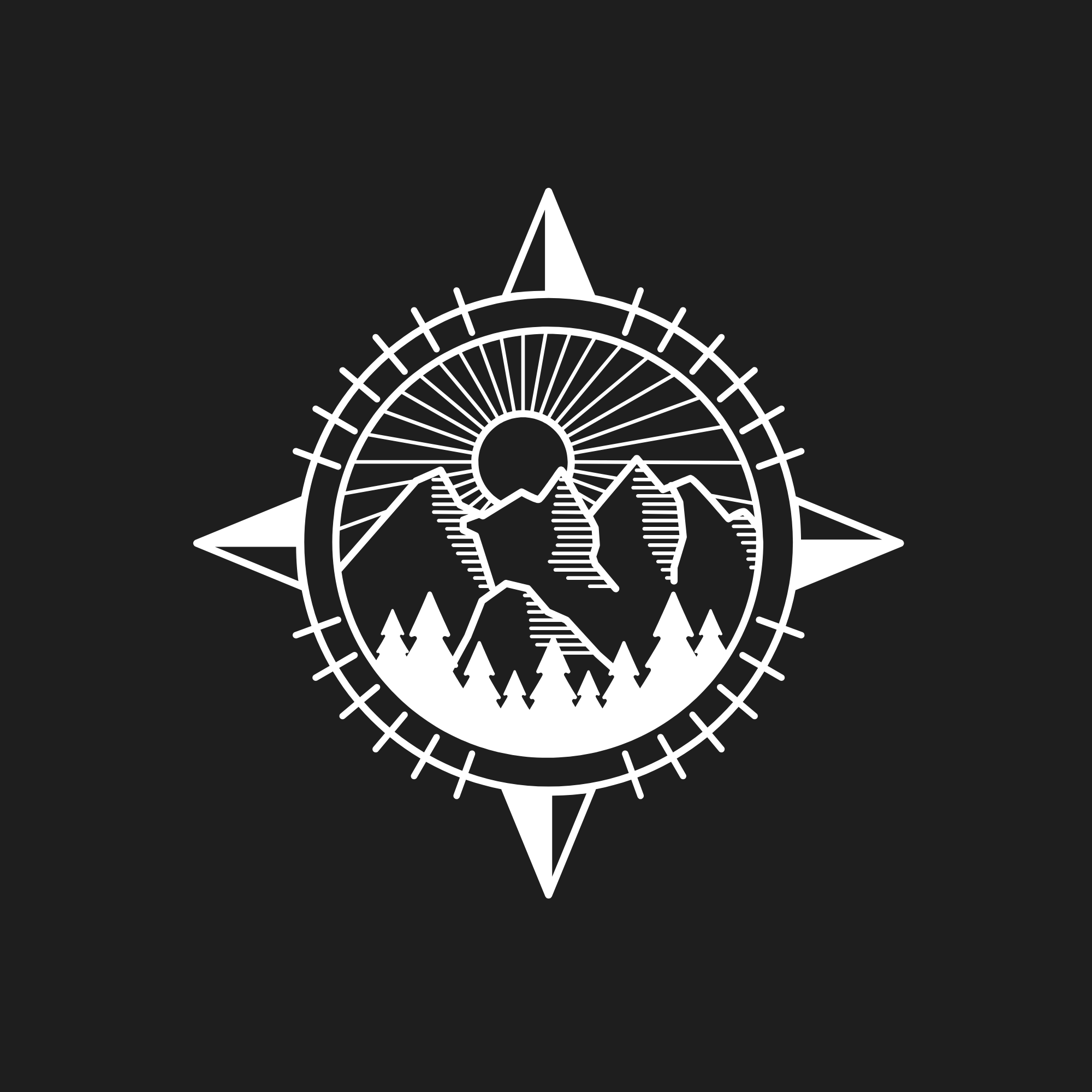 Compass Mountain Decal