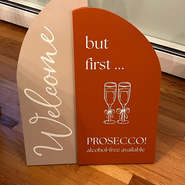 Personalized sticker for wedding decor, matte white vinyl colour