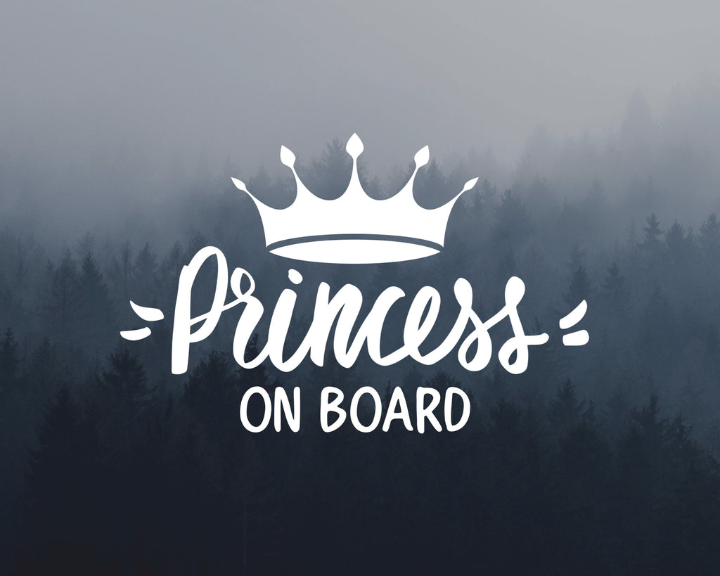 Princess On Board Decal | Princess Sticker | Car Decal | Baby On Board Decal | Baby Shower Gift | Car Sticker | Vinyl Decal