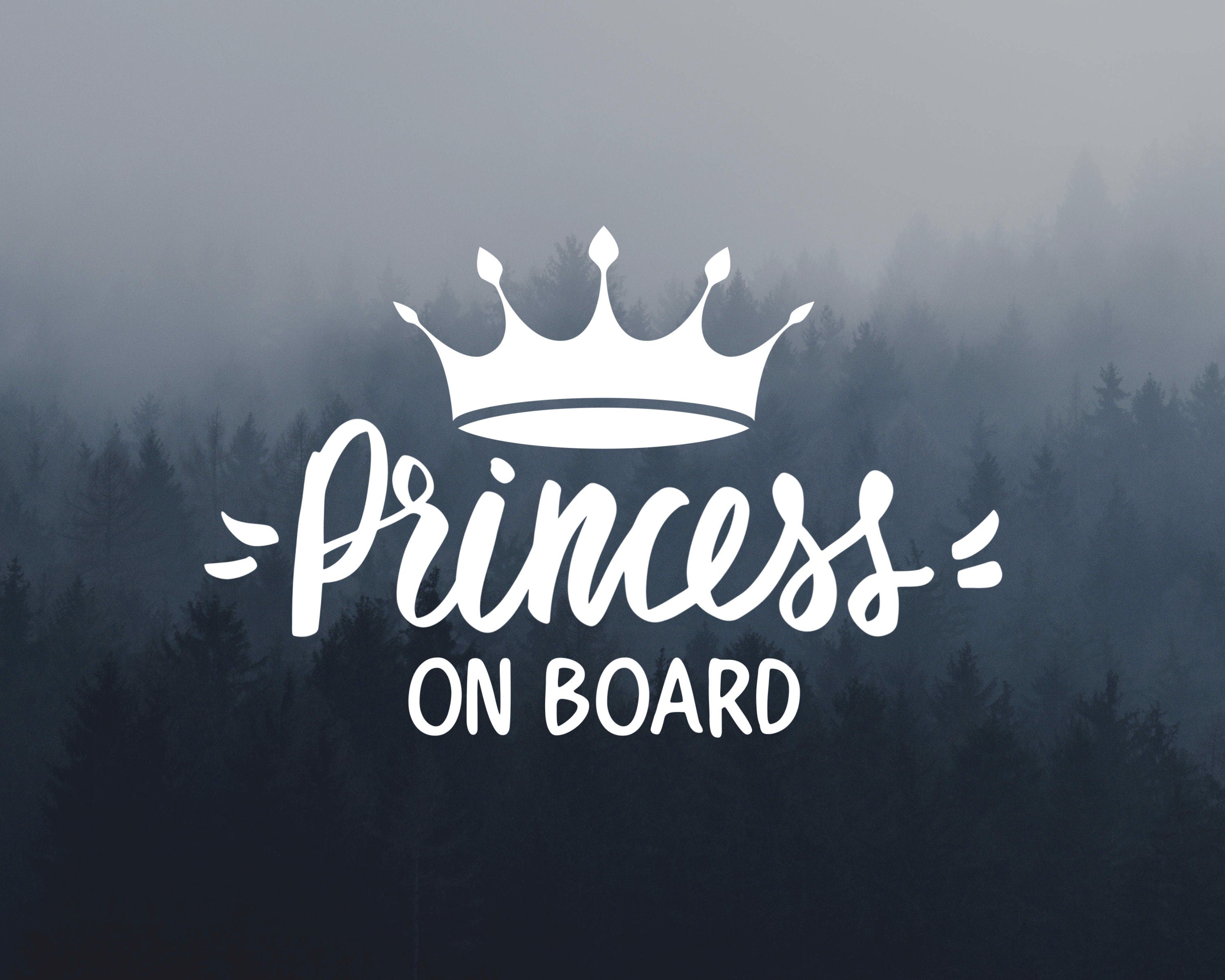 Princess On Board Decal | Princess Sticker | Car Decal | Baby On Board Decal | Baby Shower Gift | Car Sticker | Vinyl Decal