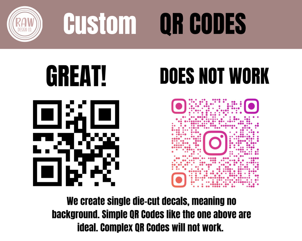 Custom QR Code Vinyl Decal | Storefront Decal | Menu QR Code Decal | Business | Car Decal | Window Decal Sticker