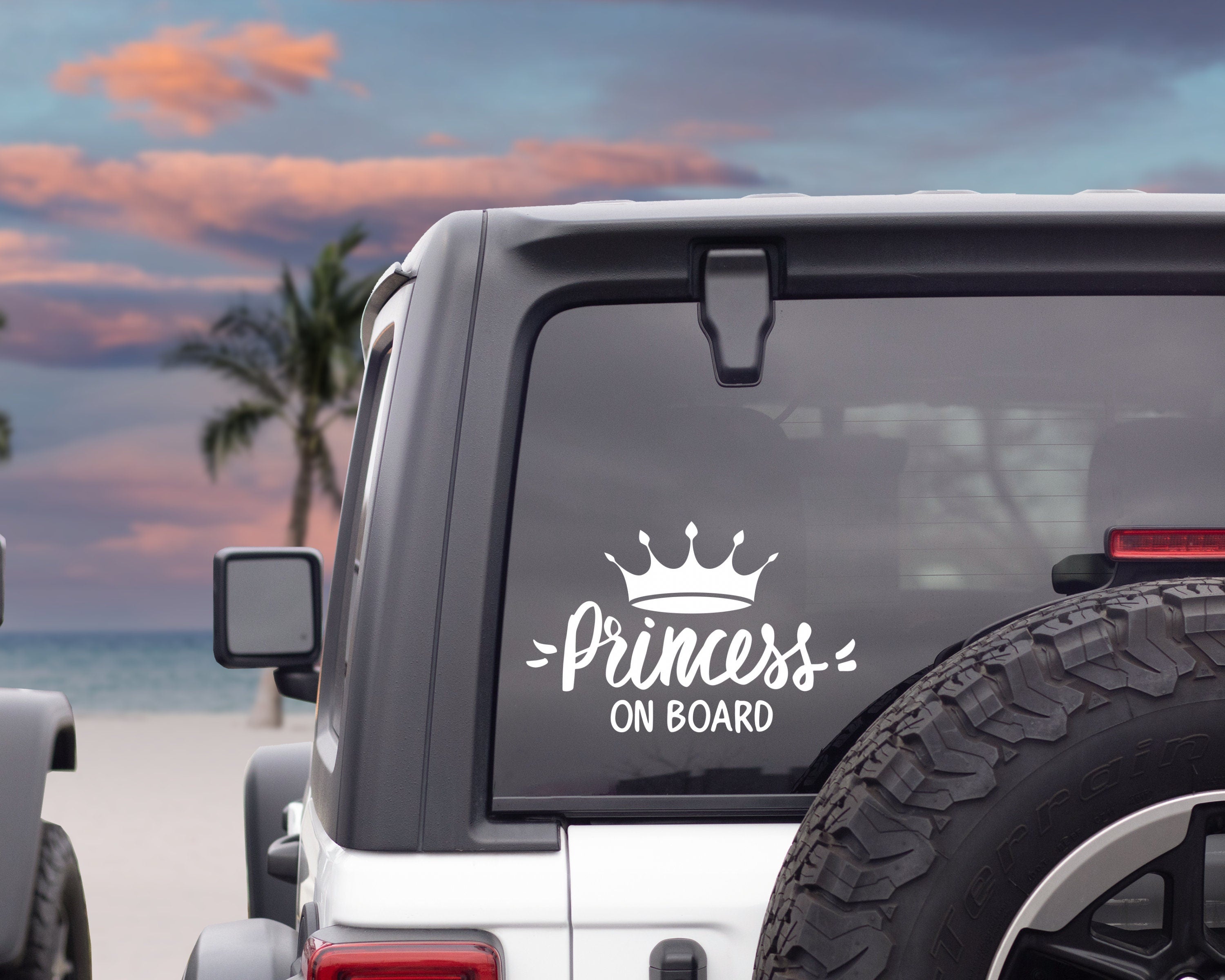 Princess On Board Decal | Princess Sticker | Car Decal | Baby On Board Decal | Baby Shower Gift | Car Sticker | Vinyl Decal