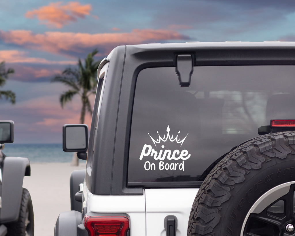Prince On Board Decal | Prince Sticker | Car Decal | Baby On Board Decal | Baby Shower Gift | Car Sticker | Vinyl Decal