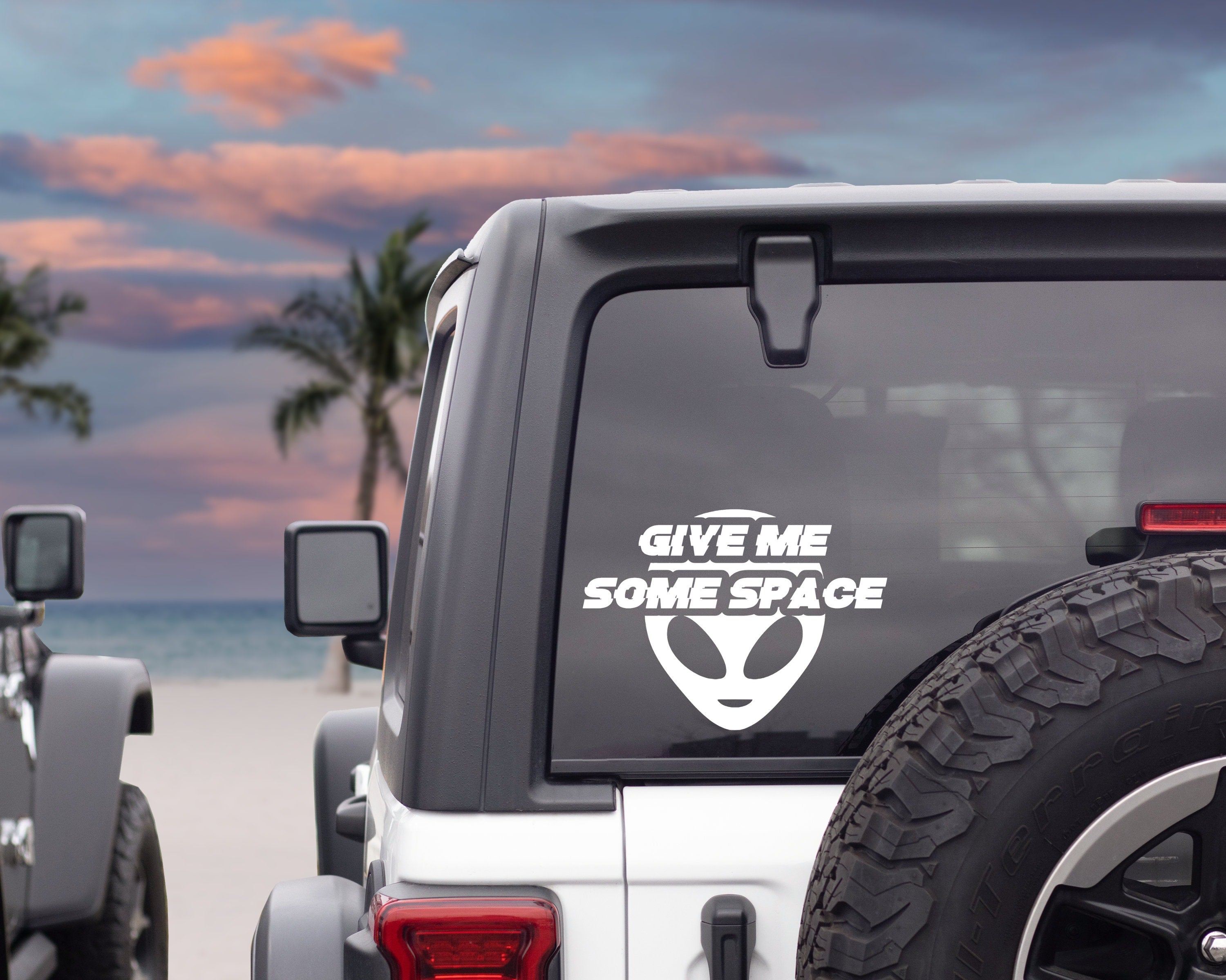 Give Me Some Space Decal | Alien Car Decal | Alien Sticker | Car Window Sticker | Space Sticker | Bumper Sticker | Multiple Colours & Sizes