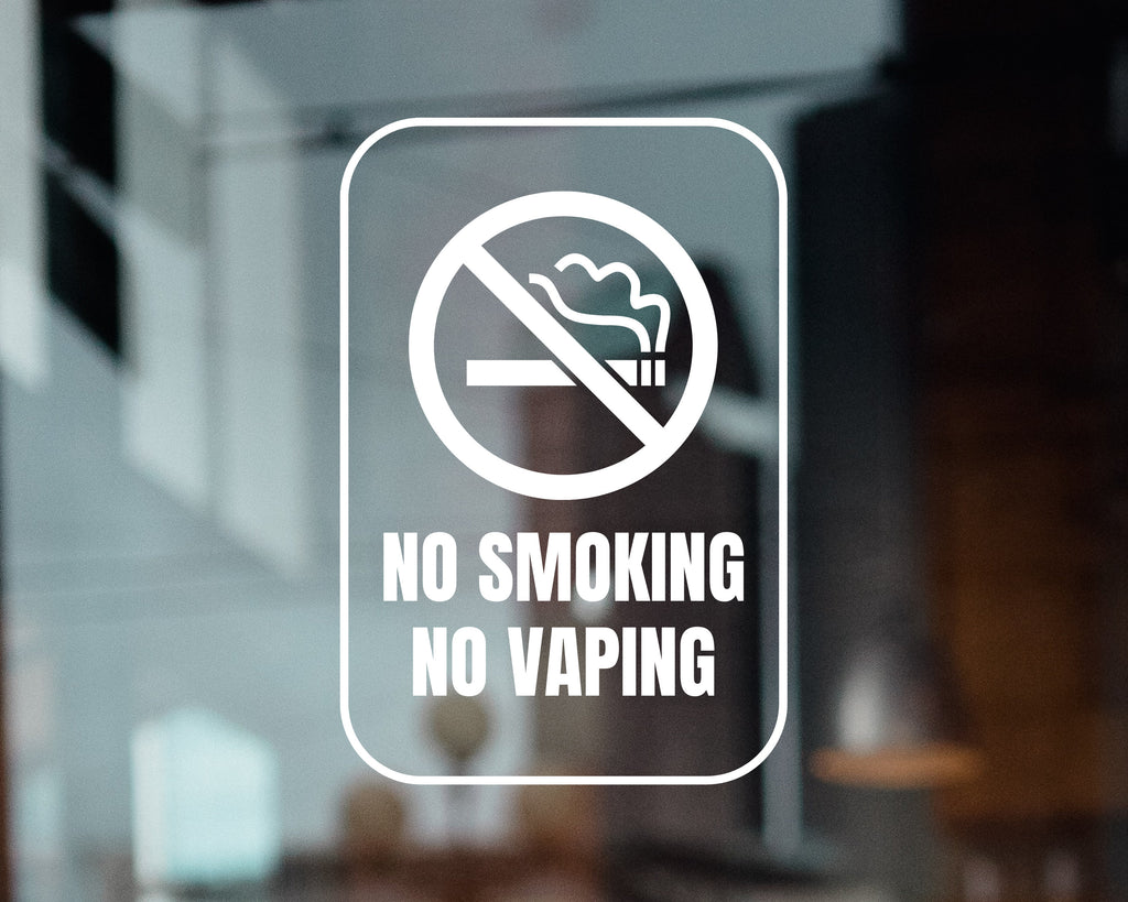 No Smoking Window Sticker | No Vaping Decal | No Smoking Decal | Storefront Decal | Business Window Sticker | Multiple Colours & Sizes