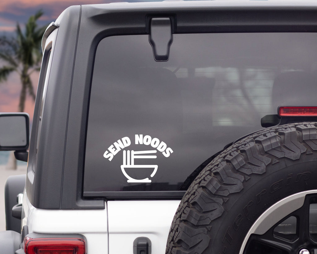 Send Noods Vinyl Decal | JDM Car Decals | Ramen Decal | Funny Car Bumper Sticker | Car Window Sticker | Multiple Sizes & Colours