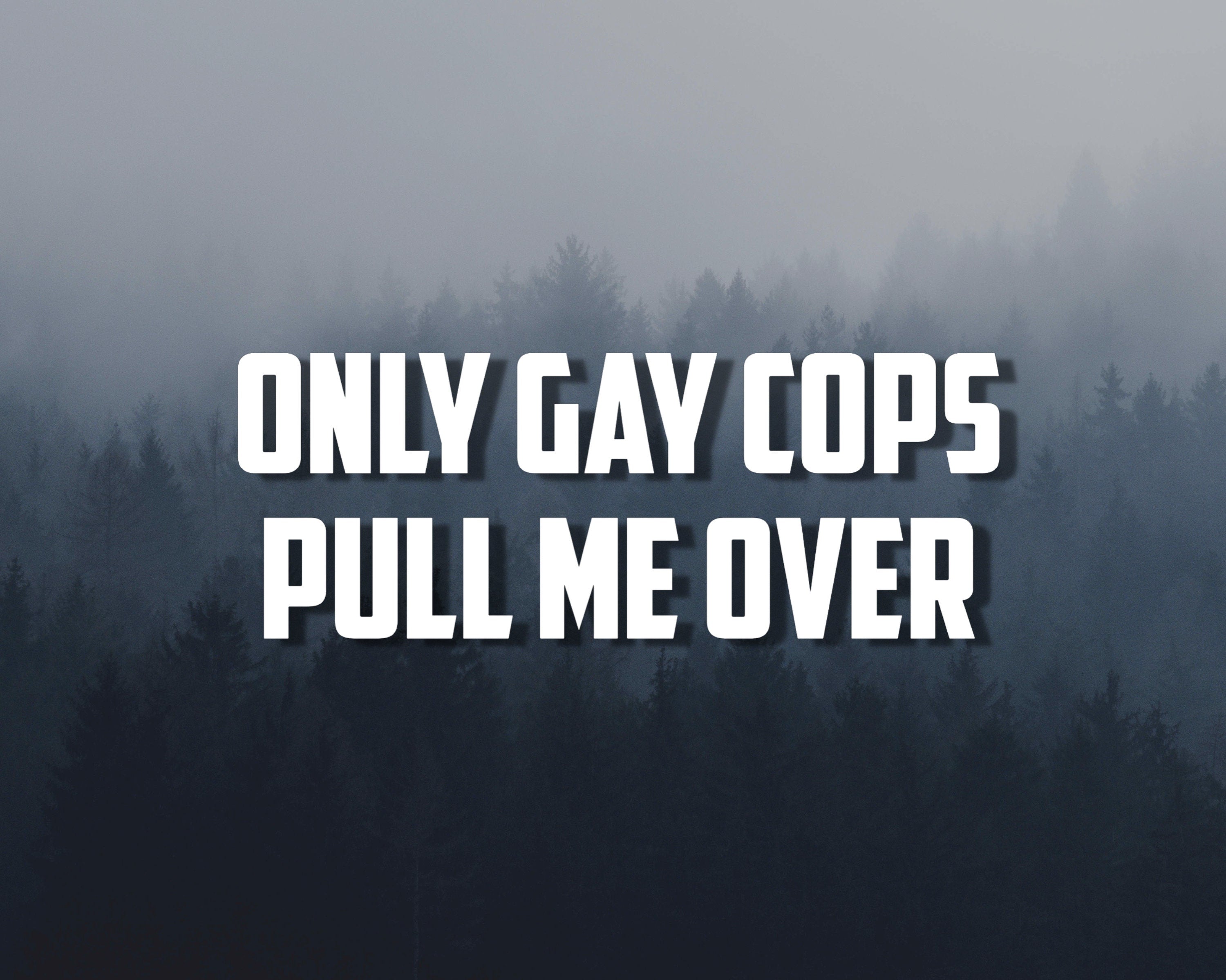 Only Gay Cops Pull Me Over Vinyl Decal | Funny Car Bumper Sticker | Car Window Sticker | Multiple Sizes & Colours