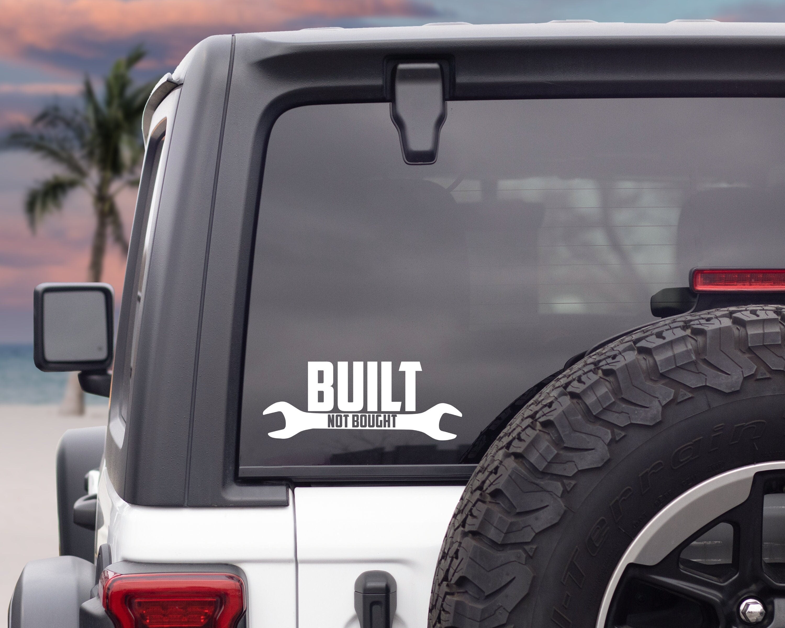 Built Not Bought Vinyl Decal | Car Bumper Sticker | Car Window Sticker | Self Made Sticker | Mechanic Vinyl Decal | Multiple Colours & Sizes