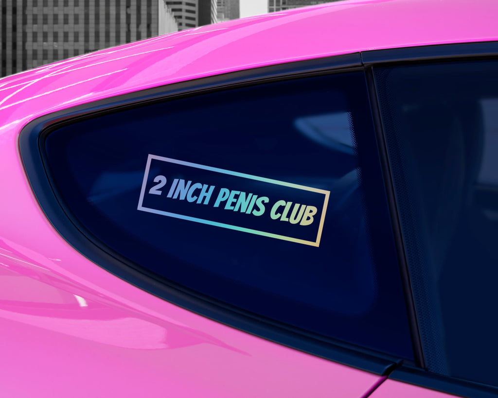 2 Inch Penis Club Vinyl Car Sticker | Small Dick Club Sticker | Funny Car Decals | Funny Bumper Sticker | JDM Vinyl Decals | Car Sticker