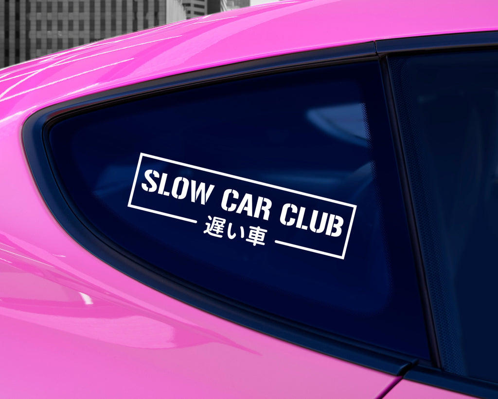 Slow Car Club JDM Vinyl Car Decal | JDM Vinyl Decals | Japanese Car Decals | Kanji Vinyl Sticker | Car Window Sticker | Car Bumper Stickers