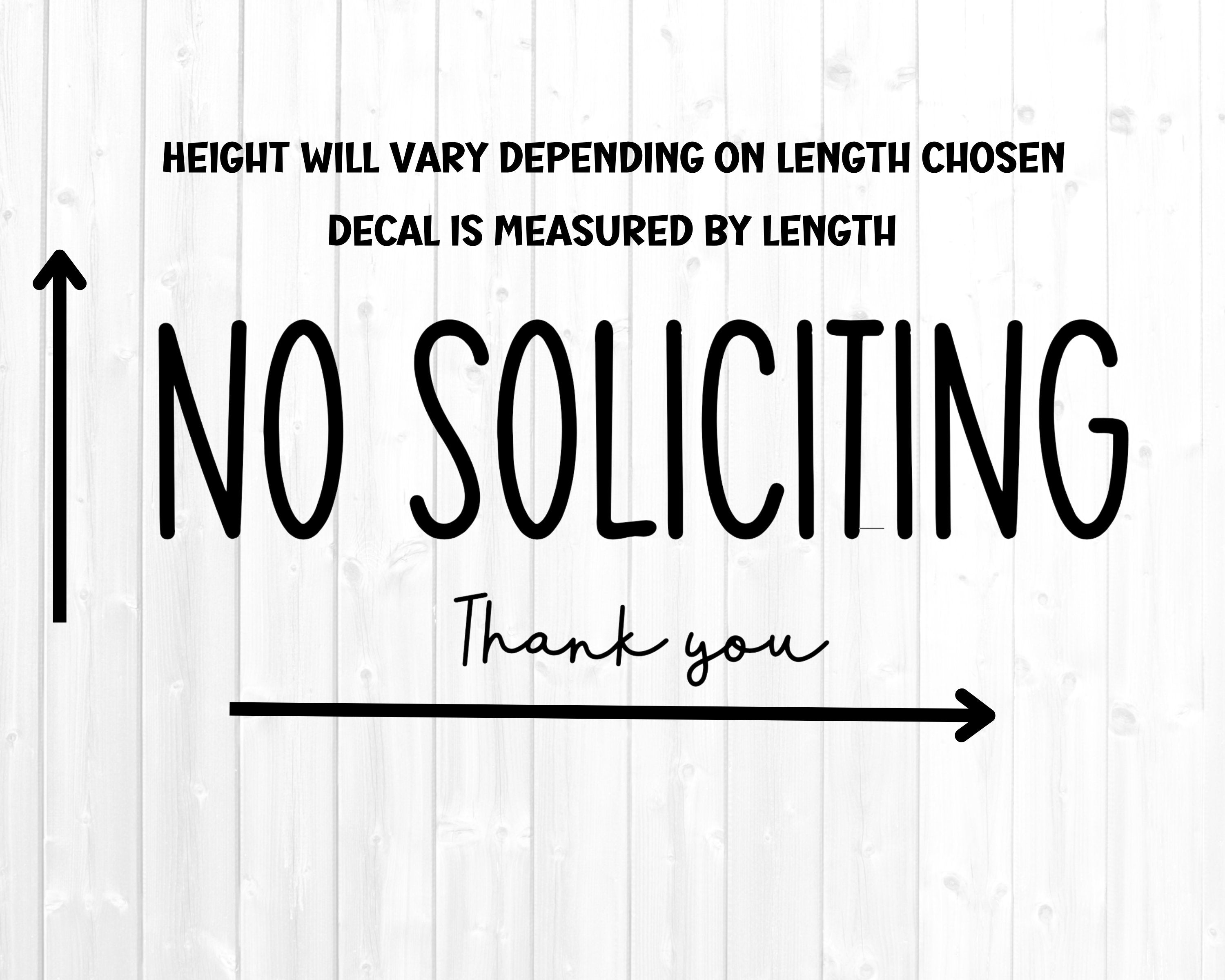No Soliciting Decal | No Solicitors Sticker For Door | Front Door Decal | Window Decal | Store Front Sticker | Vinyl Decal | Business Decal