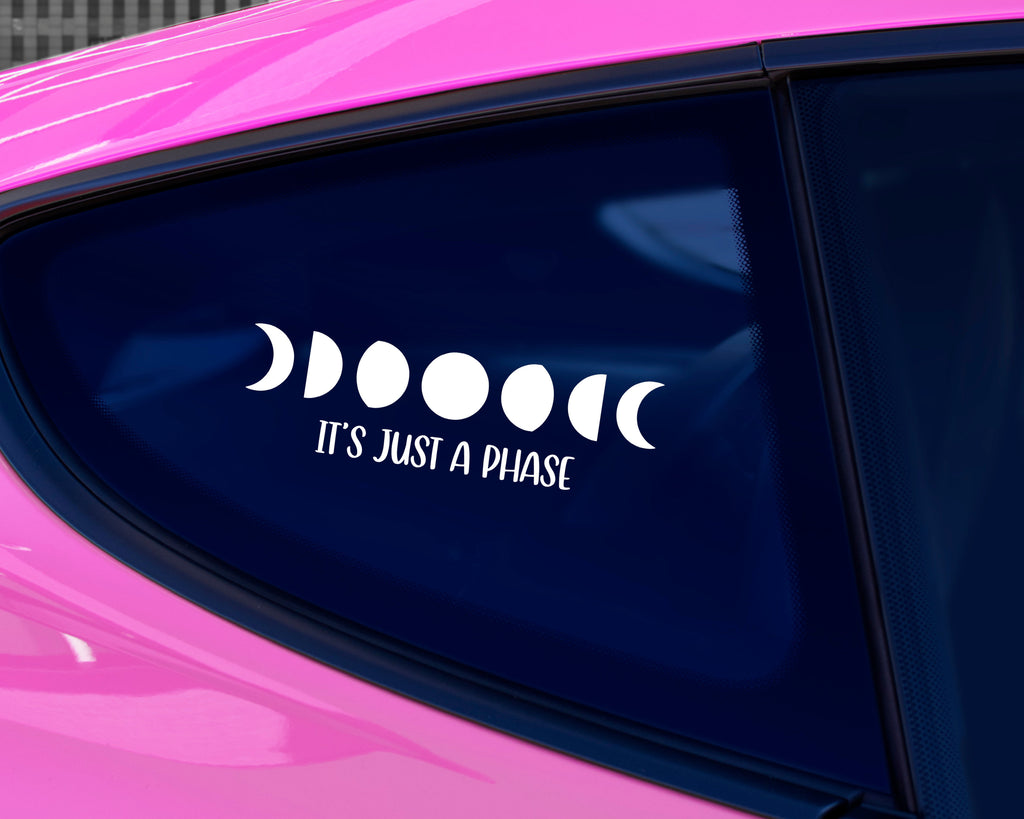 Moon Phase Decal for Cars, Windows, Water Bottles, Tumblers | Vinyl Car Decal | Celestial Sticker | Space Vinyl Sticker | Window Sticker