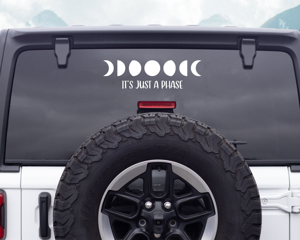 Moon Phase Decal for Cars, Windows, Water Bottles, Tumblers | Vinyl Car Decal | Celestial Sticker | Space Vinyl Sticker | Window Sticker