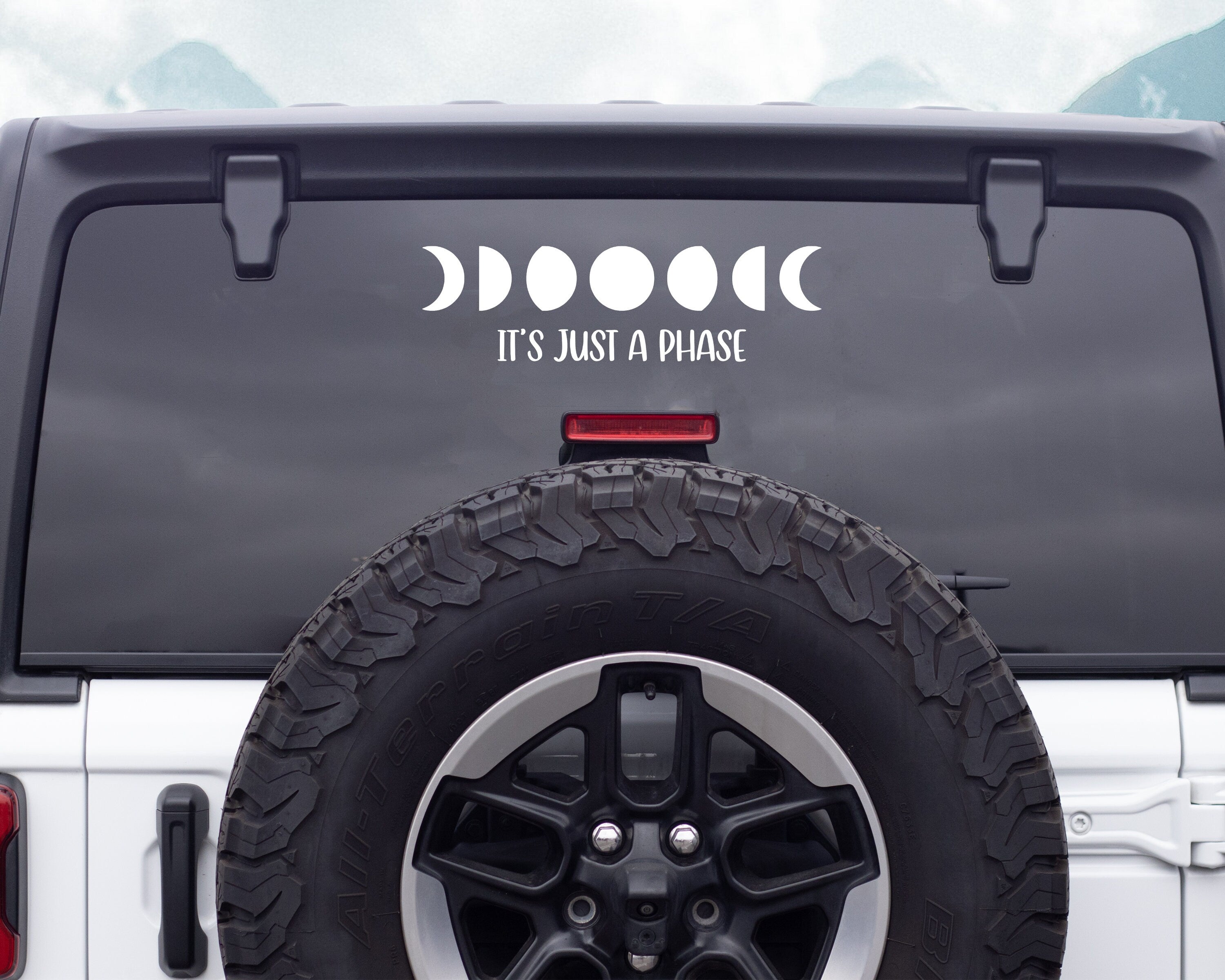 Moon Phase Decal for Cars, Windows, Water Bottles, Tumblers | Vinyl Car Decal | Celestial Sticker | Space Vinyl Sticker | Window Sticker