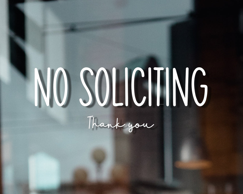 No Soliciting Decal | No Solicitors Sticker For Door | Front Door Decal | Window Decal | Store Front Sticker | Vinyl Decal | Business Decal