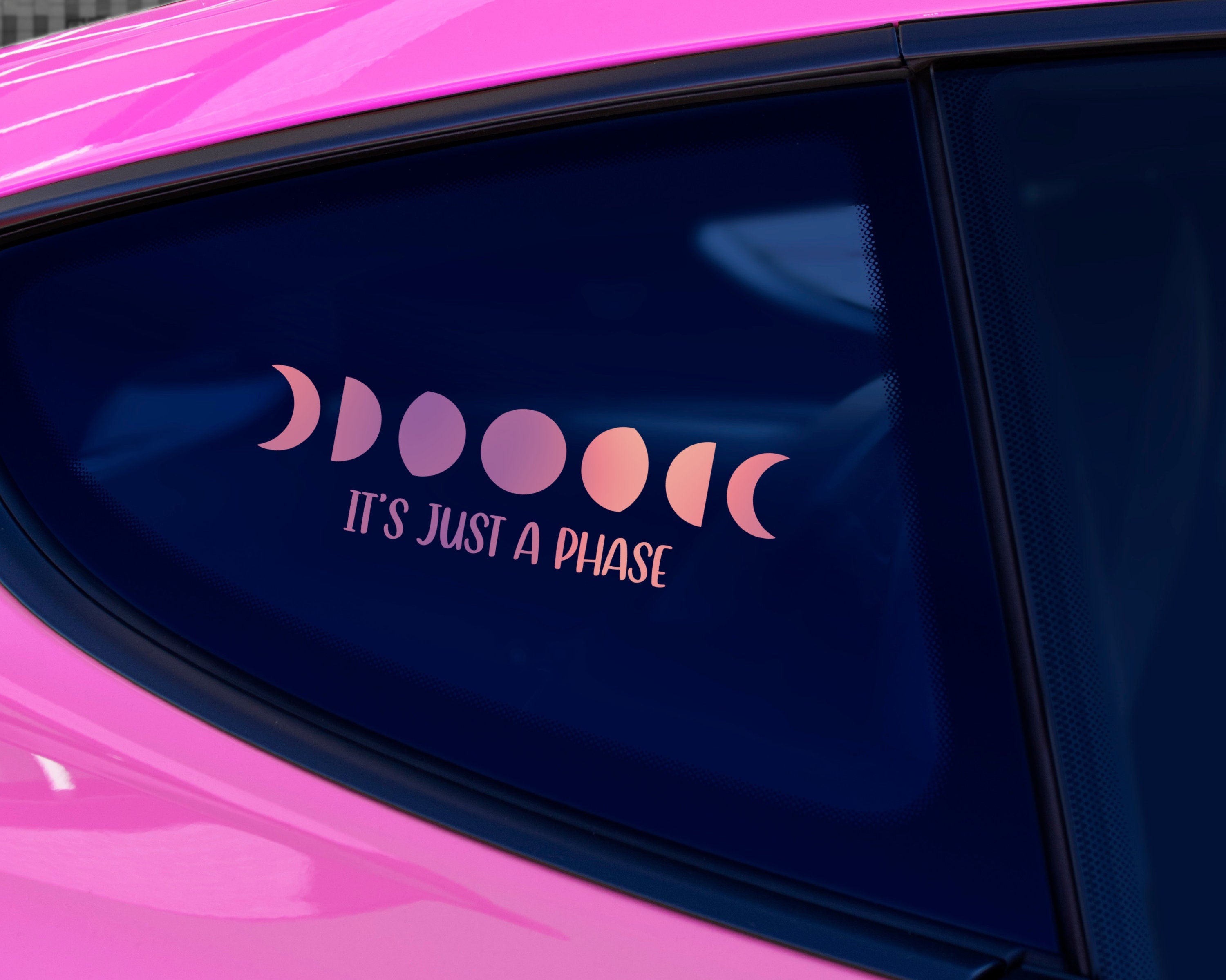 Moon Phase Decal for Cars, Windows, Water Bottles, Tumblers | Vinyl Car Decal | Celestial Sticker | Space Vinyl Sticker | Window Sticker