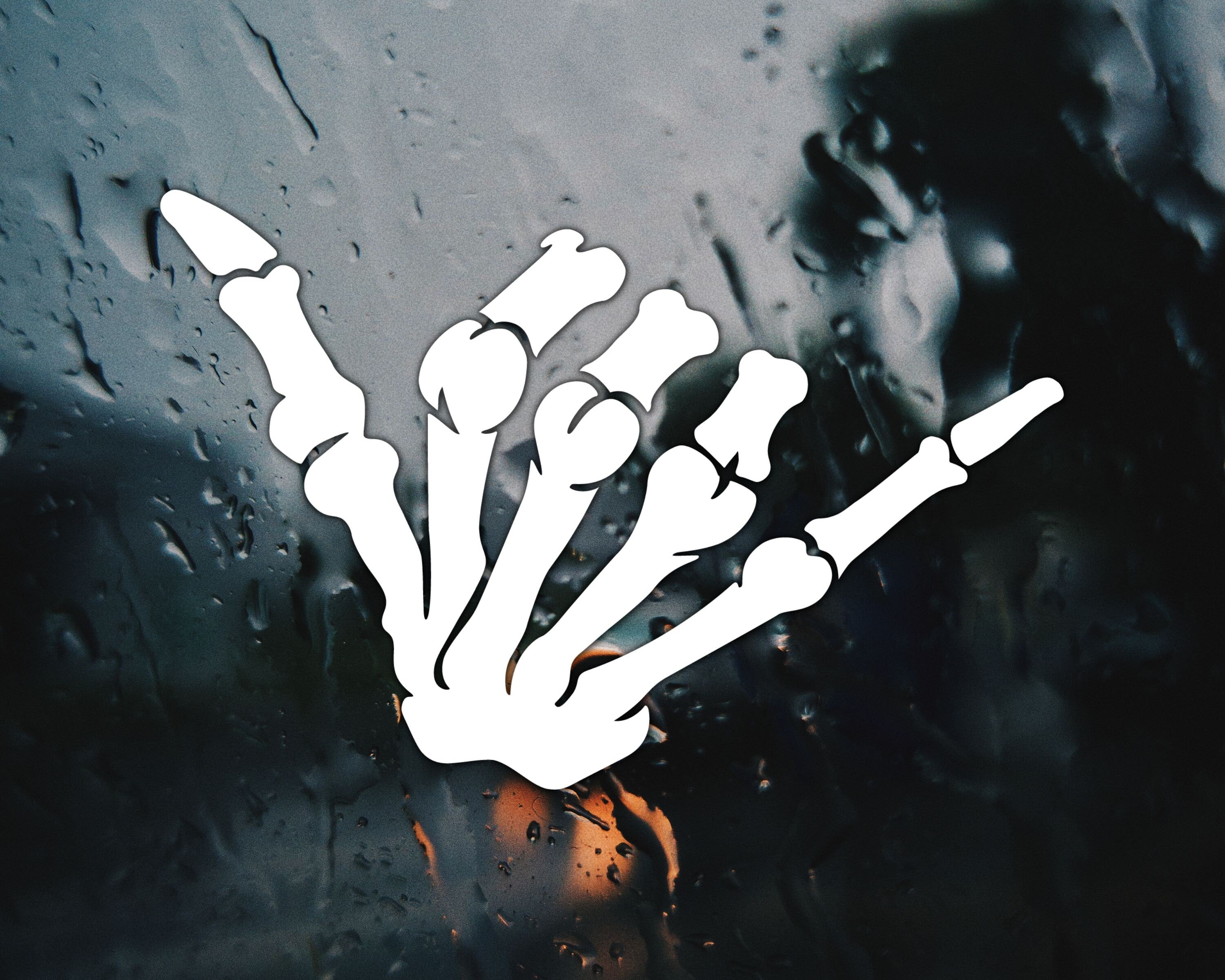 Skeleton Hand Vinyl Car Decal | Shaka Skeleton Sticker | Hang Loose Car Decal | Right On Decal | Car Window Sticker | Car Bumper Stickers