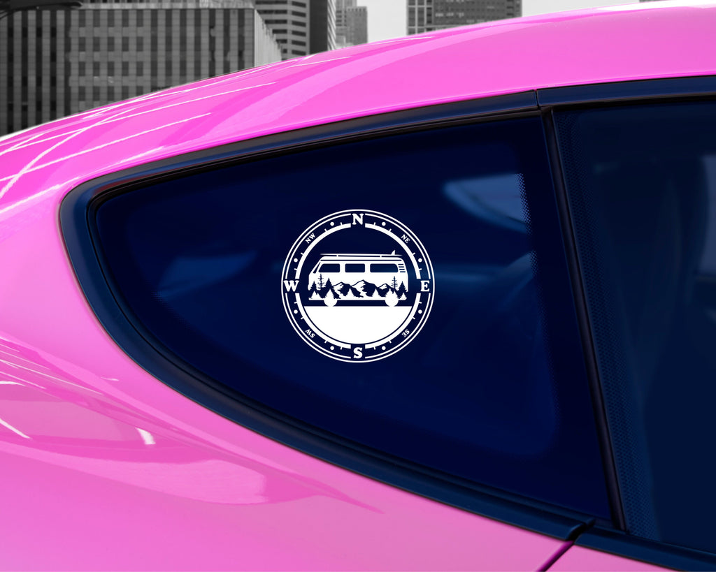 Adventure Vinyl Car Decal | Compass Car Sticker | Mountain Decal | Camper Van Decal | Explore Decal | Explore Sticker | Adventure Sticker