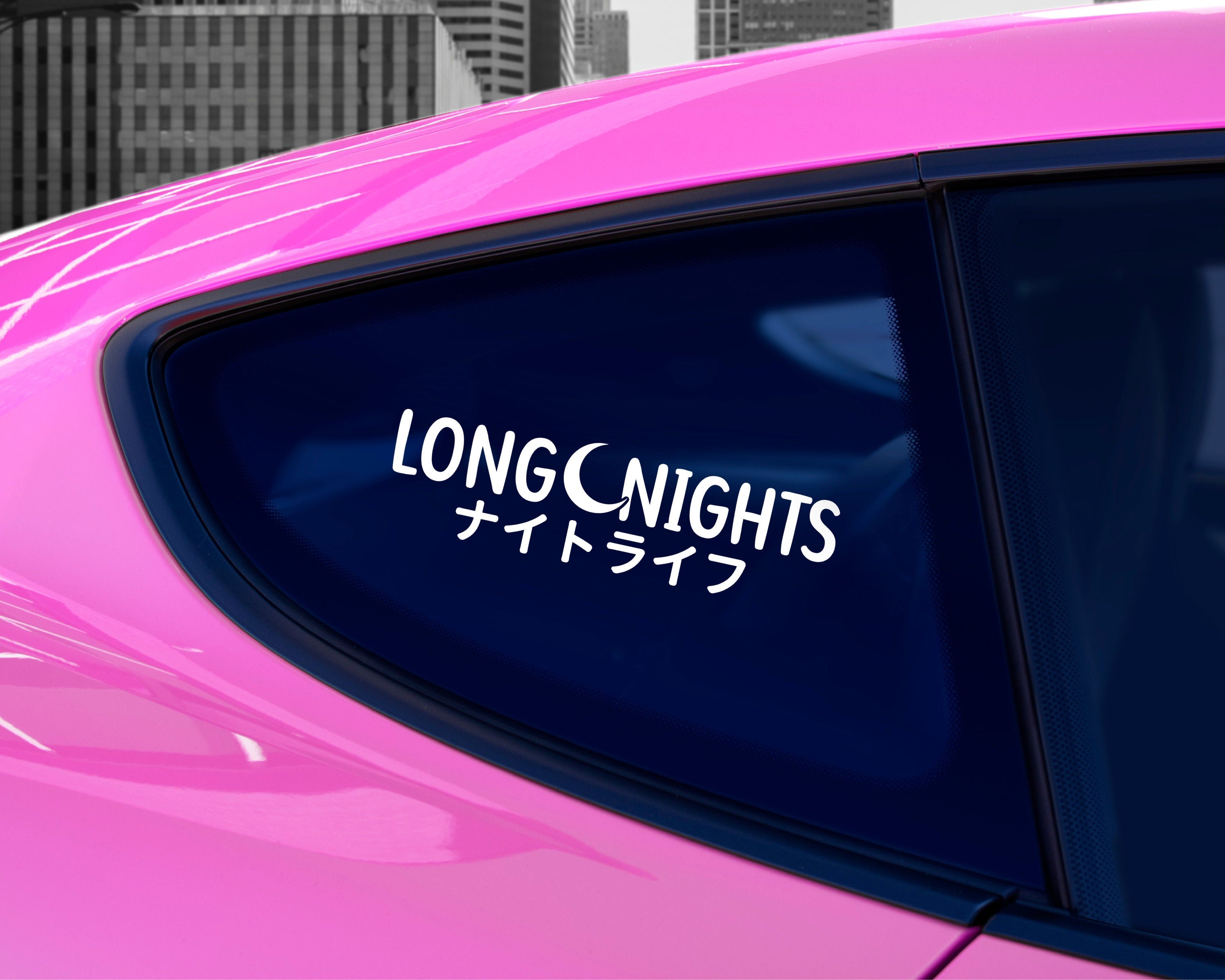 Long Nights Vinyl Decal | Kanji Decal | Japanese Kanji Sticker | JDM Stickers | JDM Bumper Stickers | Holographic Sticker | Car Decal