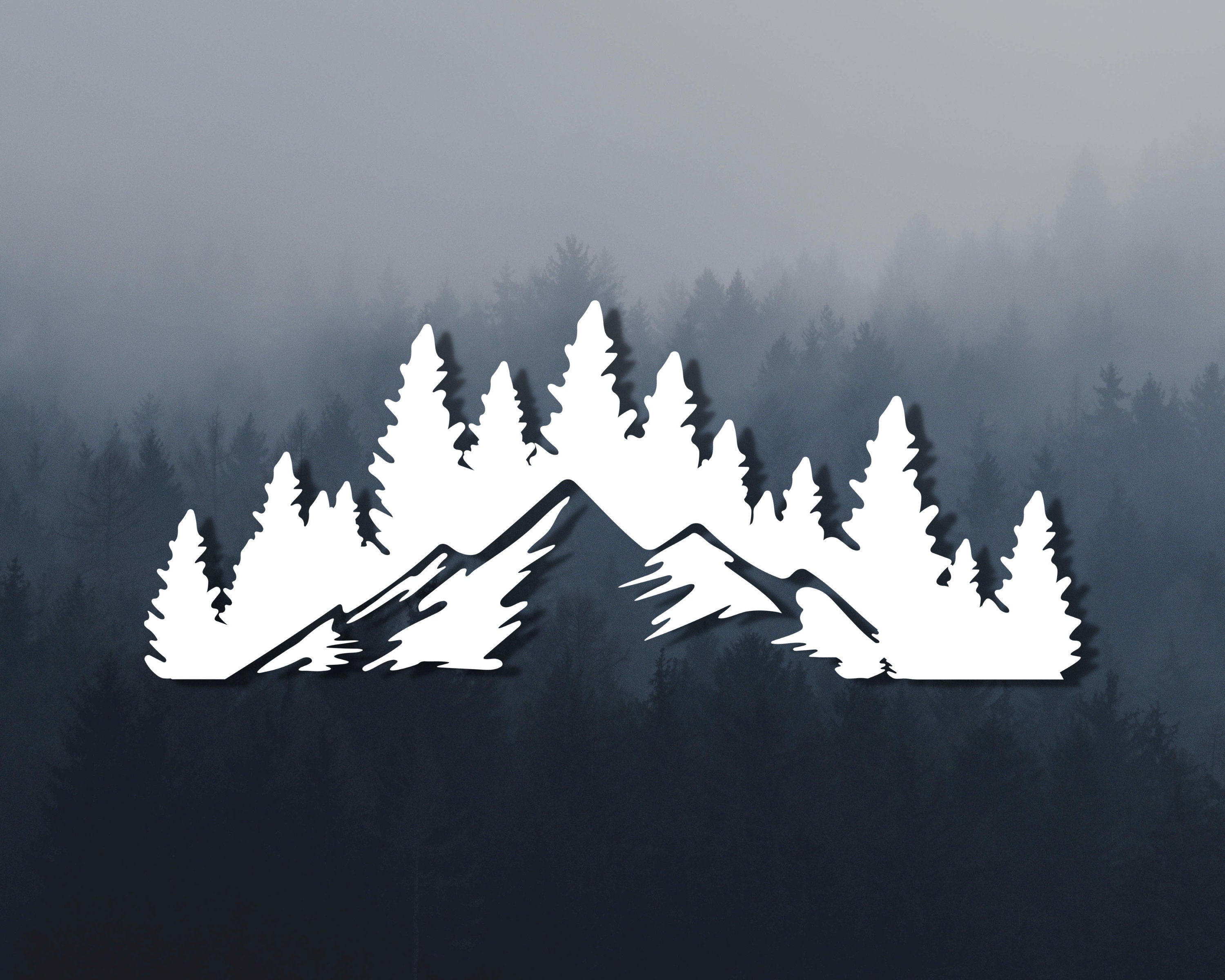 Mountain Range Decal | Mountain Range Sticker | Forest Silhouette Decal | Adventure Decal | Explore Sticker | Mountain Sticker | Car Decal