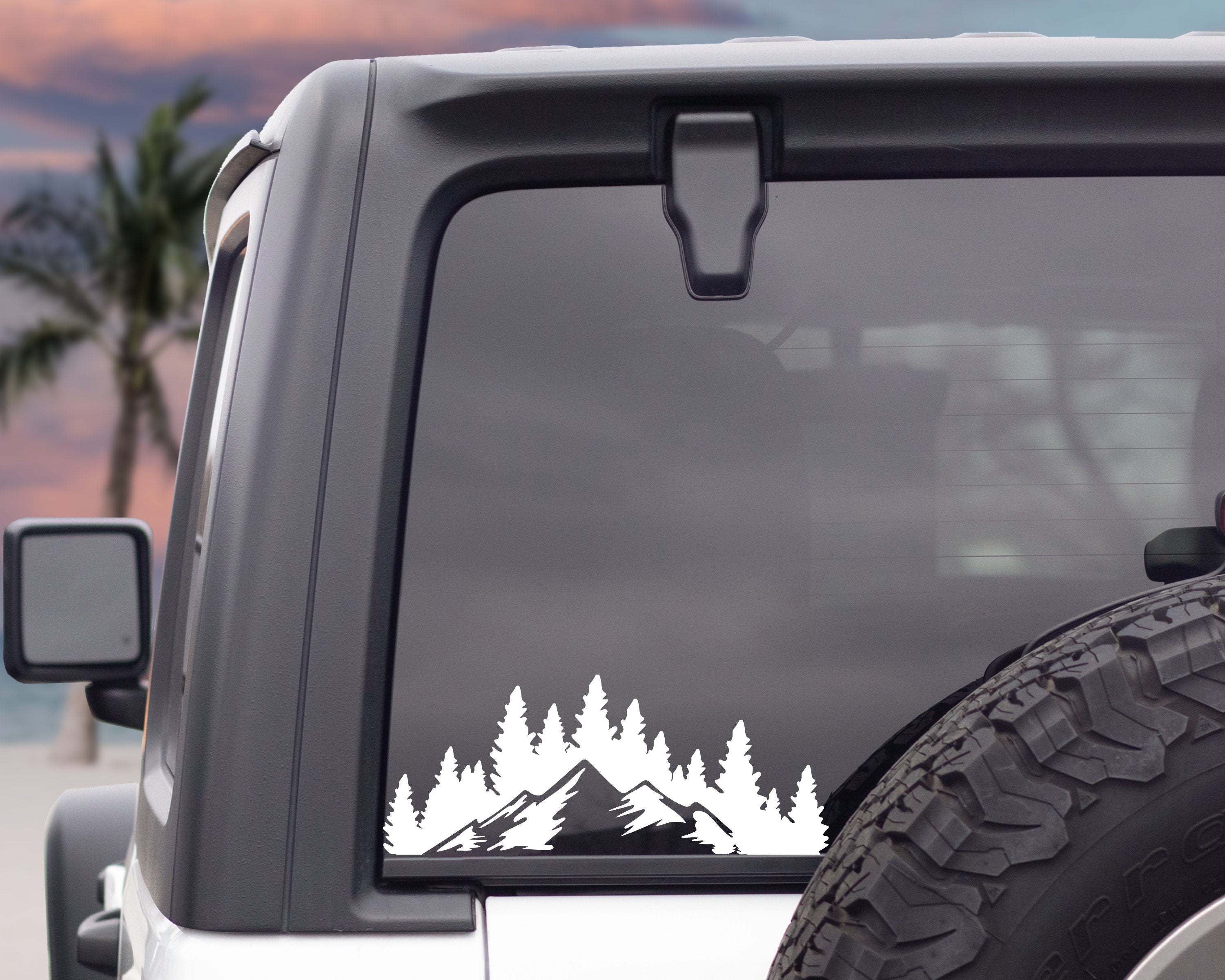 Mountain Range Decal | Mountain Range Sticker | Forest Silhouette Decal | Adventure Decal | Explore Sticker | Mountain Sticker | Car Decal