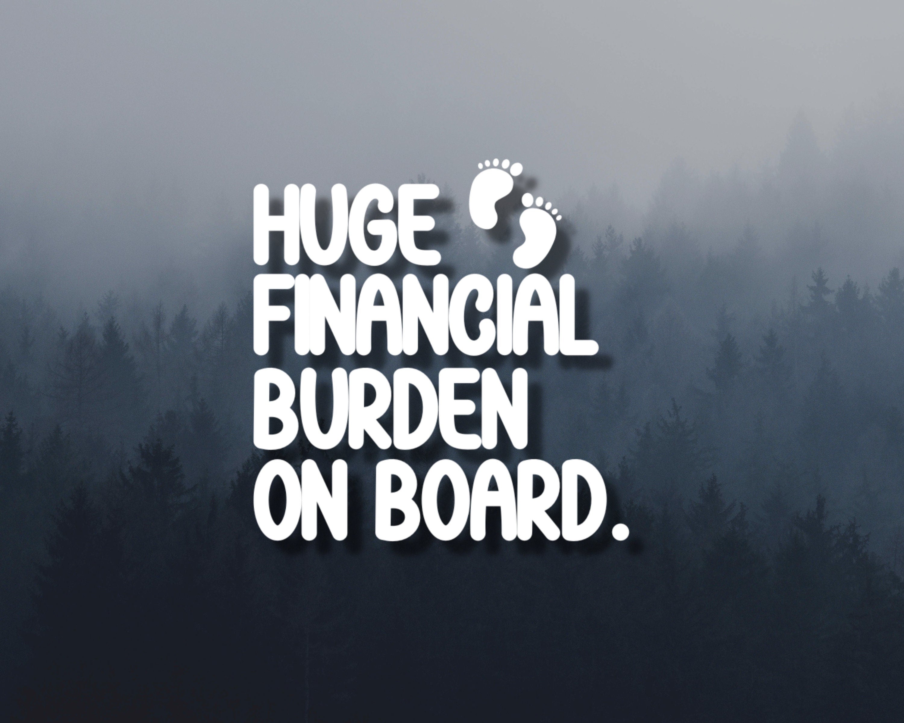 Financial Burden On Board Decal | Baby On Board Decal | Baby Shower Gift | Baby On Board Sticker  | Car Vinyl Decal | Pregnancy Gift
