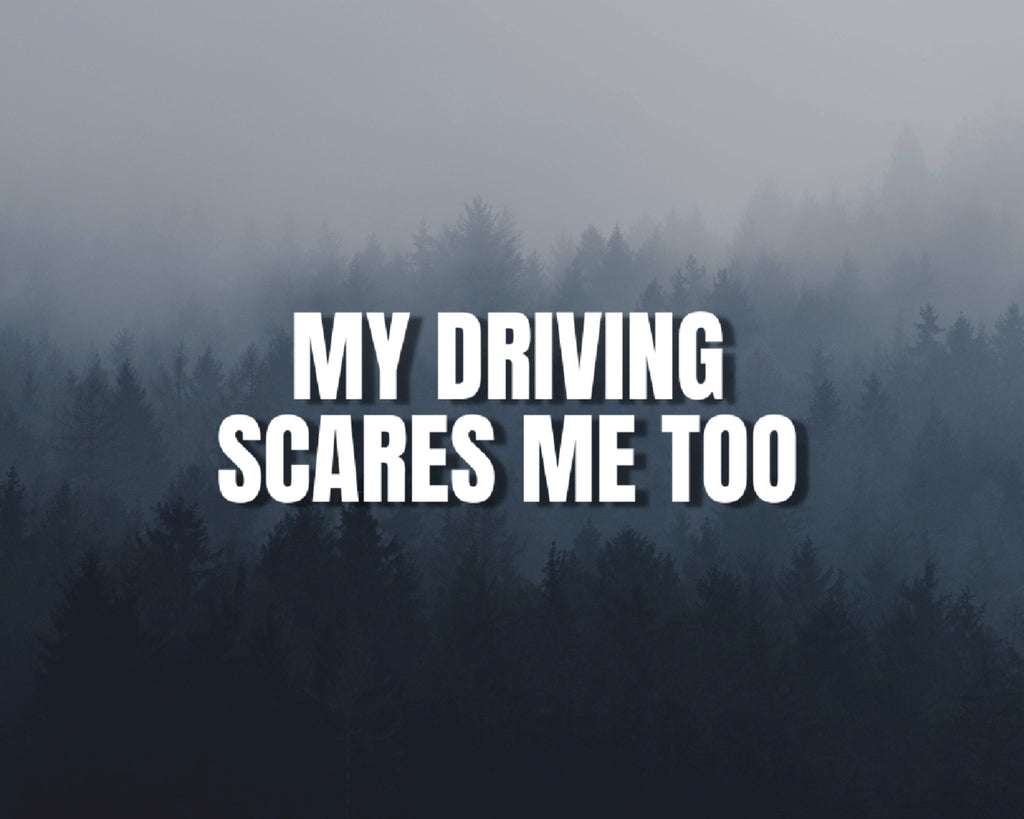 My Driving Scares Me too Vinyl Car Decal | Funny Car Decals | Car Window Decal | Bad Driver Decal | Multiple Colors & Sizes | Bumper Sticker