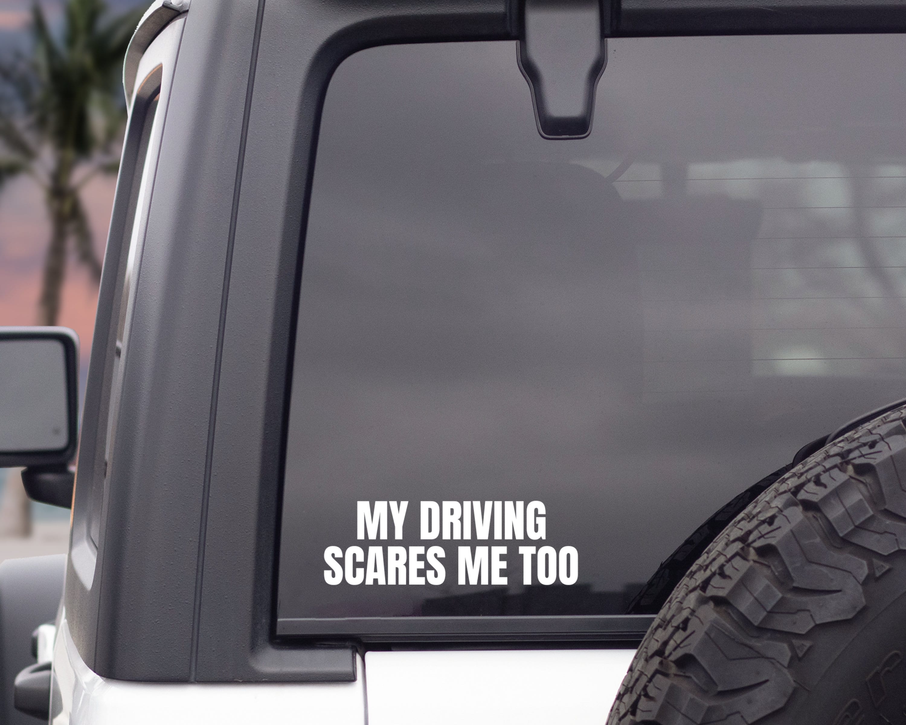 My Driving Scares Me too Vinyl Car Decal | Funny Car Decals | Car Window Decal | Bad Driver Decal | Multiple Colors & Sizes | Bumper Sticker