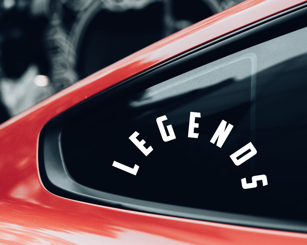 LEGENDS Rear Wiper Window Sticker | Car Decal | Rear Wiper Car Sticker | Arched Car Decal | Car Vinyl Decal | Multiple Sizes & Colours