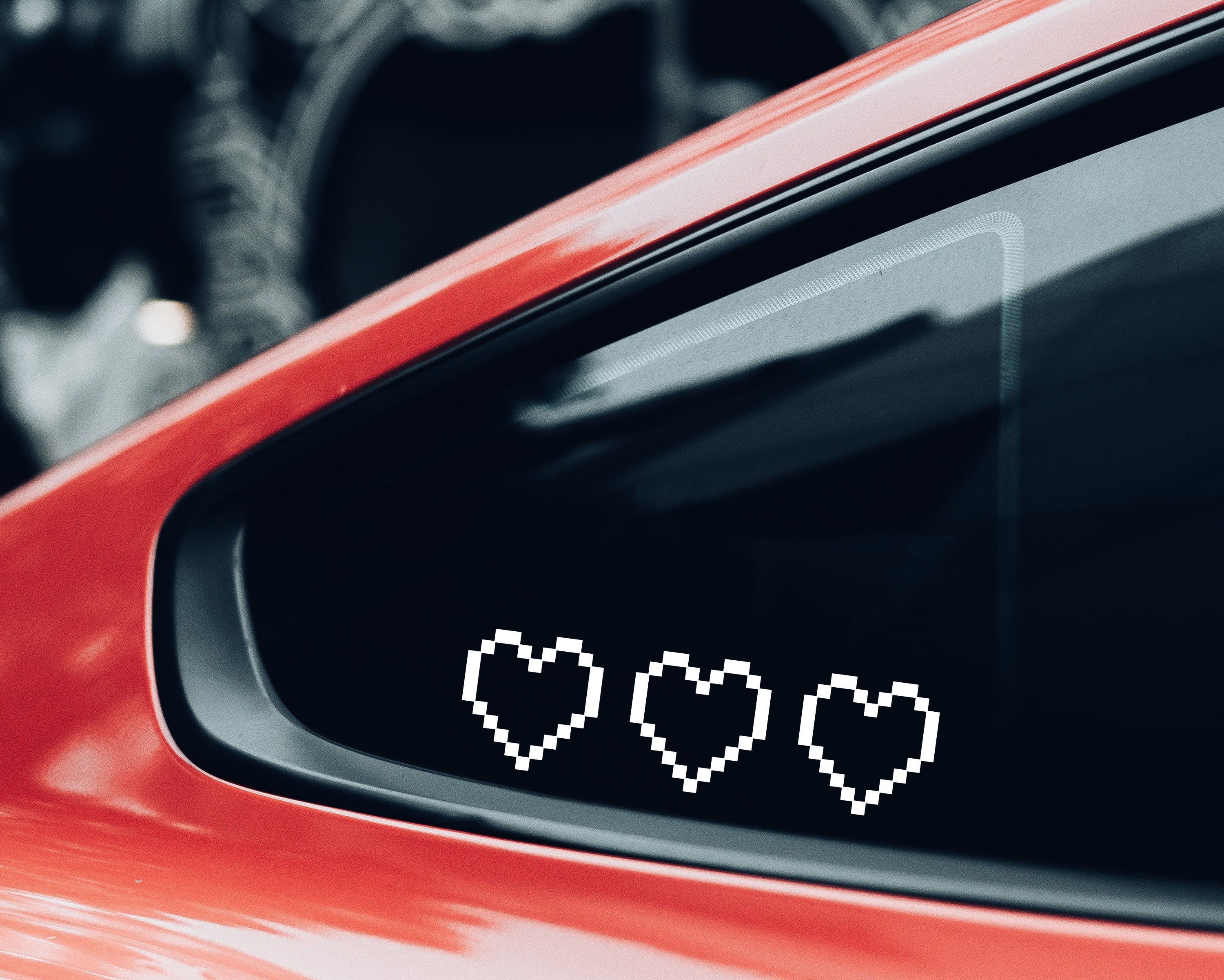Pixel Heart Vinyl Decal | Love Heart Sticker | Pixel Vinyl Decal | Car Vinyl Stickers | Video Game Decal | Holographic Decals | Car Decals