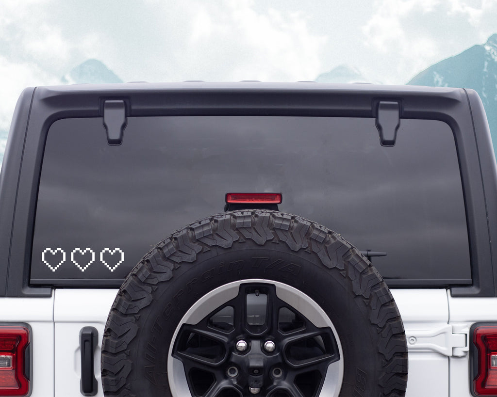 Pixel Heart Vinyl Decal | Love Heart Sticker | Pixel Vinyl Decal | Car Vinyl Stickers | Video Game Decal | Holographic Decals | Car Decals
