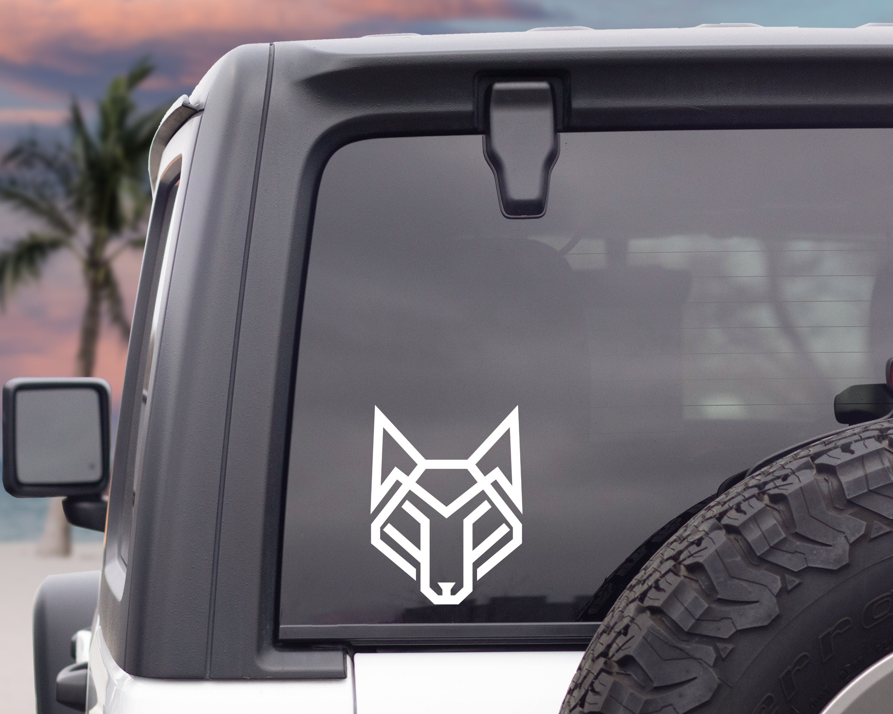 Wolf Decal, Geometric Wolf Decal, Geometric Car Decal, Wolf Car Decal, Geometric Sticker, Wolf Sticker, Adventure Decal, Laptop Sticker