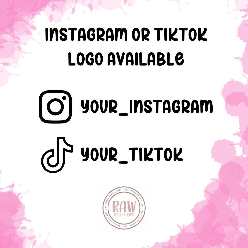 Instagram Username Sticker, Personalized Vinyl Sticker, Social Media Sticker, TikTok Username Decal, Custom Instagram Sticker