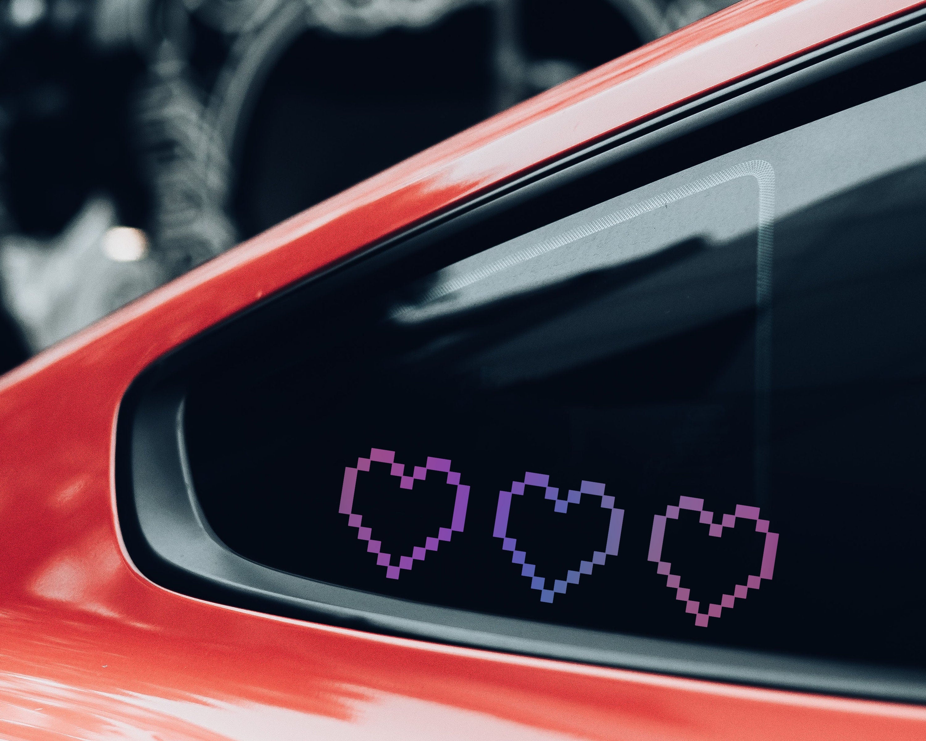 Pixel Heart Vinyl Decal | Love Heart Sticker | Pixel Vinyl Decal | Car Vinyl Stickers | Video Game Decal | Holographic Decals | Car Decals