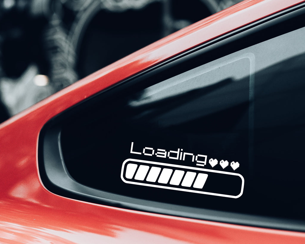 Loading Bar Vinyl Decal | Pixel Heart Sticker | Loading Sticker | Cute Car Vinyl Decals | Cute Car Stickers | Video Game Sticker