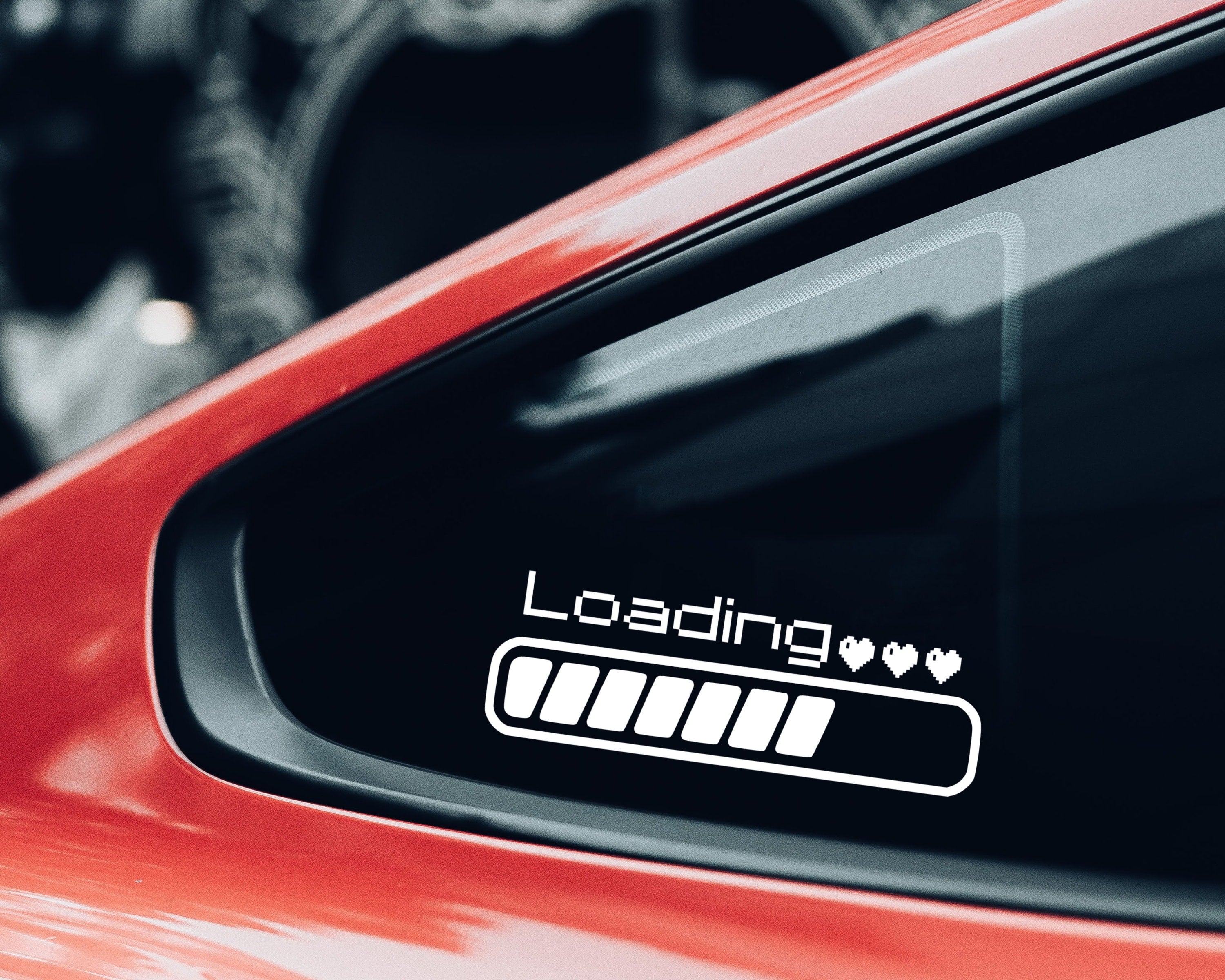 Loading Bar Vinyl Decal | Pixel Heart Sticker | Loading Sticker | Cute Car Vinyl Decals | Cute Car Stickers | Video Game Sticker