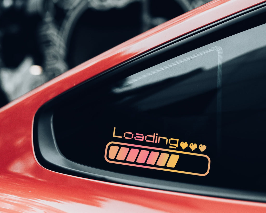 Loading Bar Vinyl Decal | Pixel Heart Sticker | Loading Sticker | Cute Car Vinyl Decals | Cute Car Stickers | Video Game Sticker