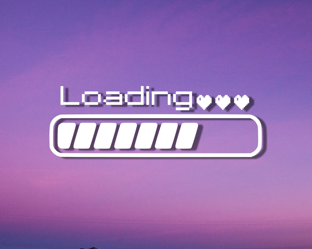 Loading Bar Vinyl Decal | Pixel Heart Sticker | Loading Sticker | Cute Car Vinyl Decals | Cute Car Stickers | Video Game Sticker
