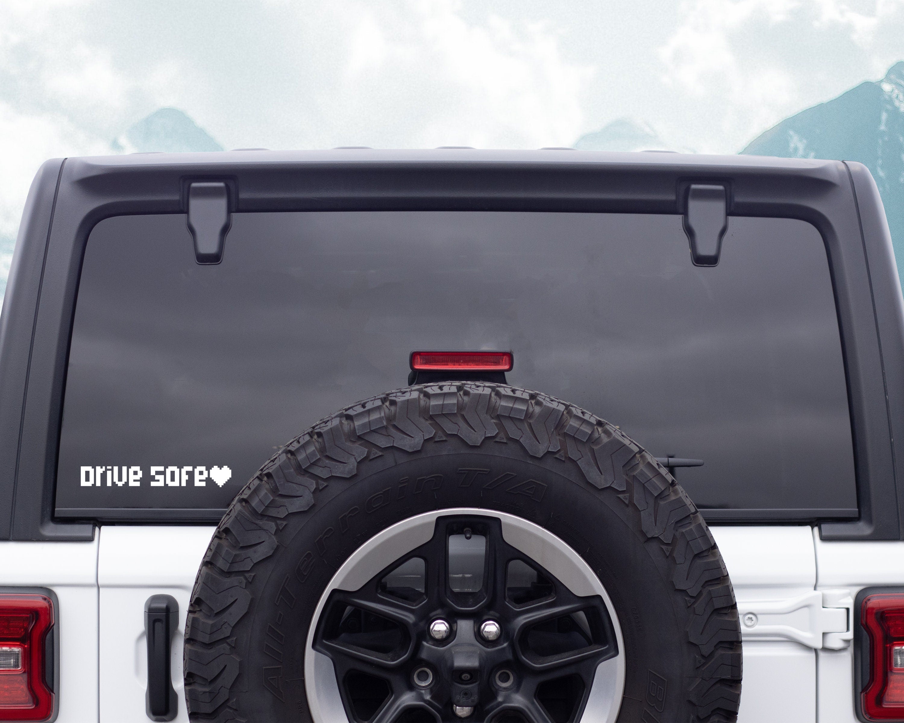 Drive Safe Vinyl Decal | Pixel Drive Safe Decal | Holographic Car Decals | Cute Car Stickers | Drive Safe Sticker | Pixel Heart Decal