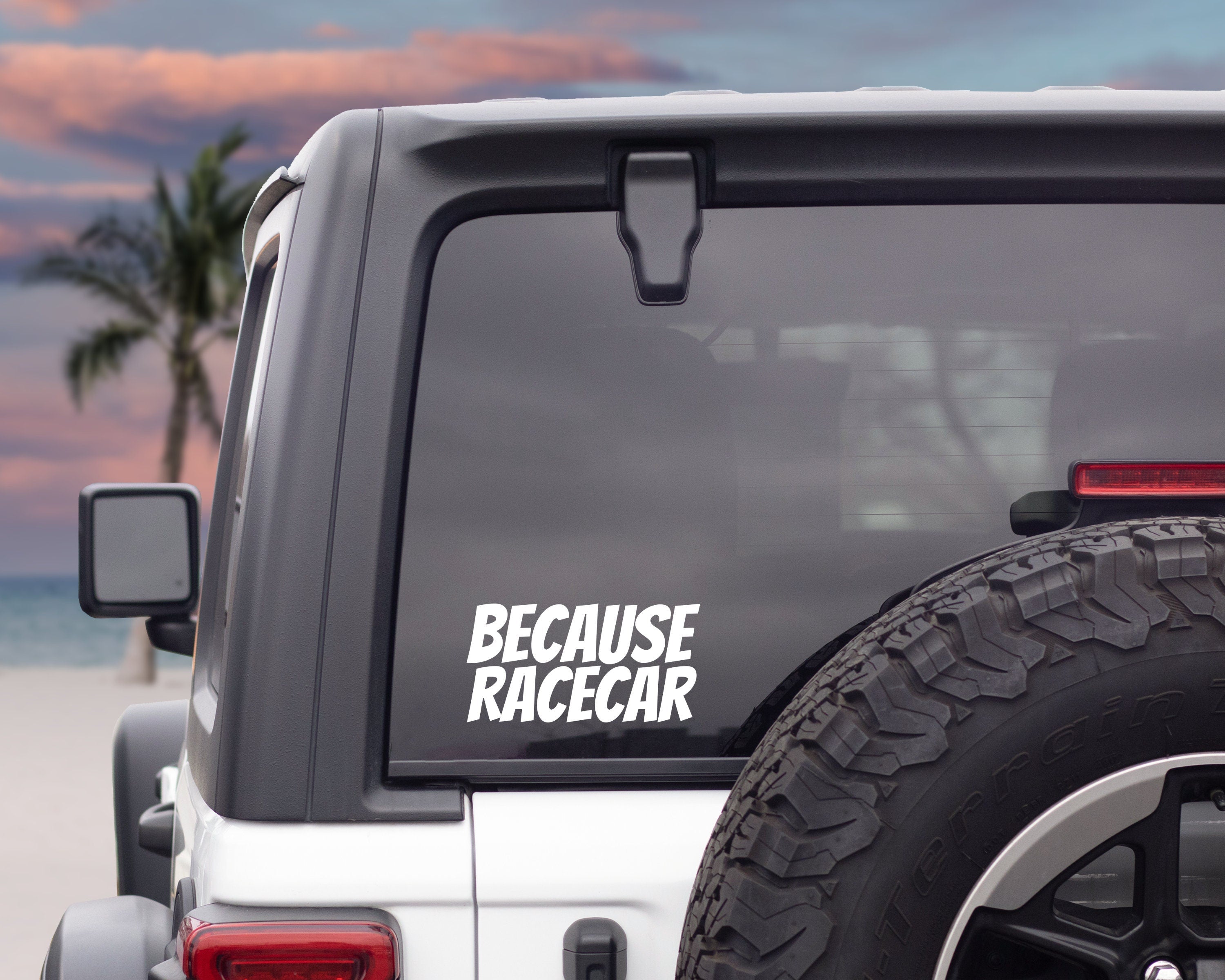 Because Racecar Vinyl Decal | JDM Car Decals | Funny Bumper Stickers | Racecar Vinyl Decal | JDM Decal | Window Sticker